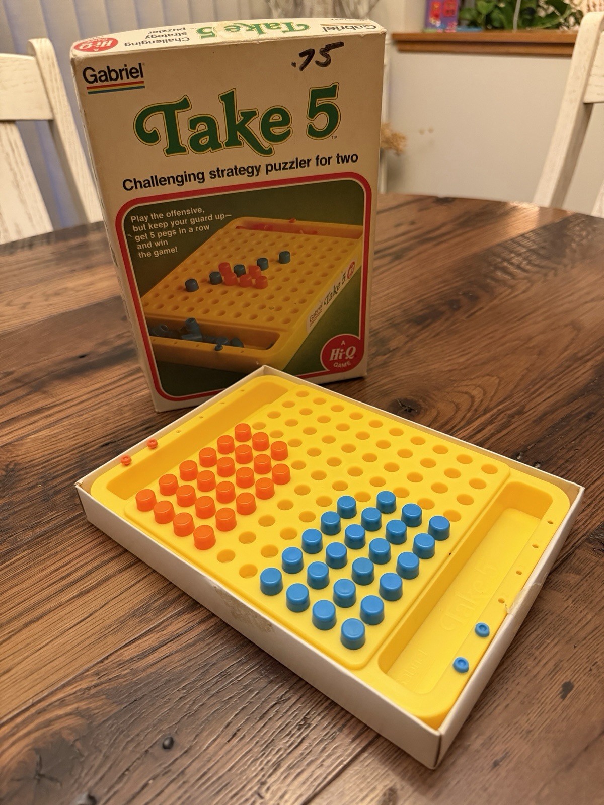 TAKE 5 vintage board game – 1977 – Gabriel No. 77452 – Hi-Q – missing 2 pieces