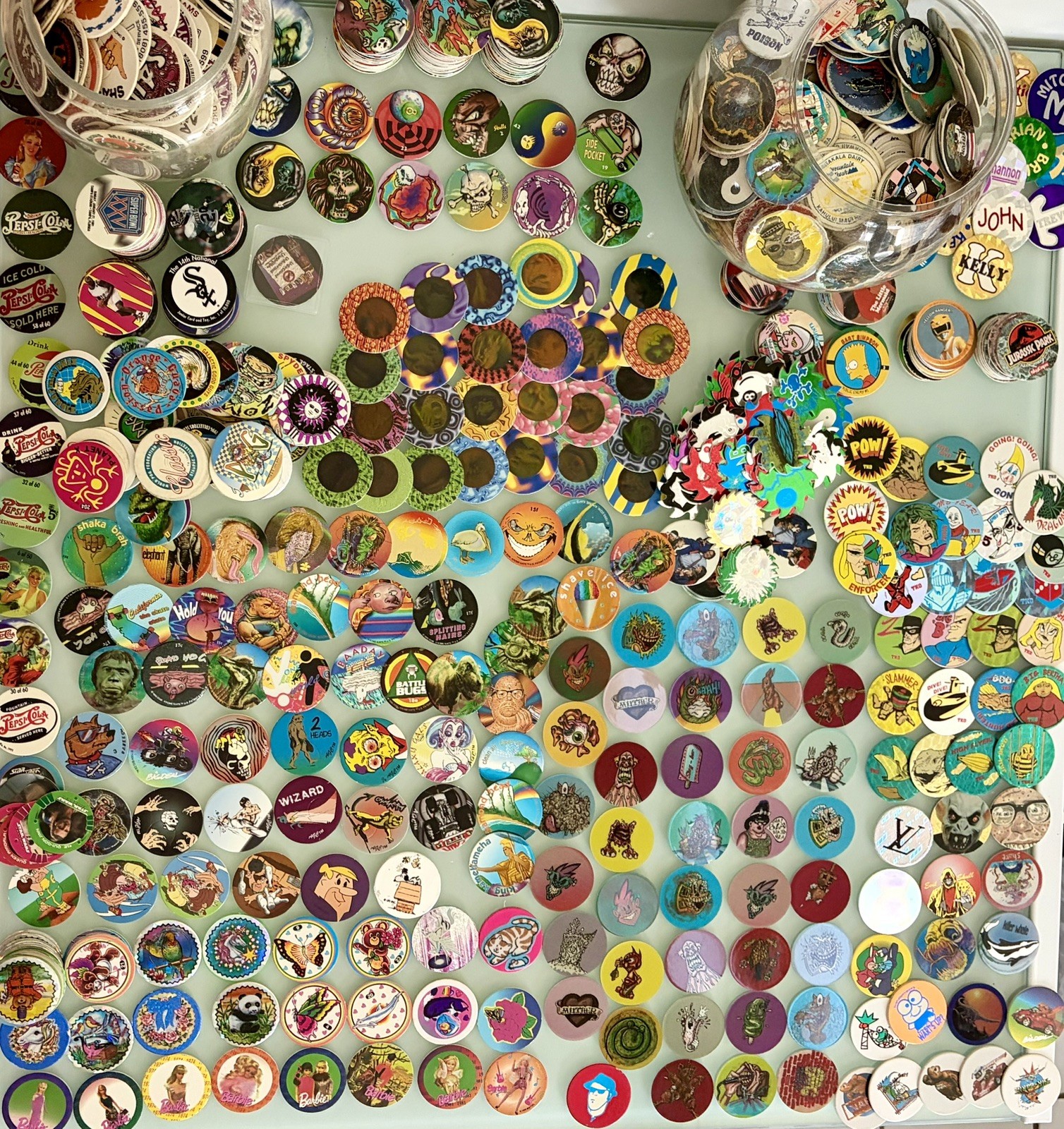 90s POGs – Set Of 50 w Container, Two Metal & Plastic Slammers