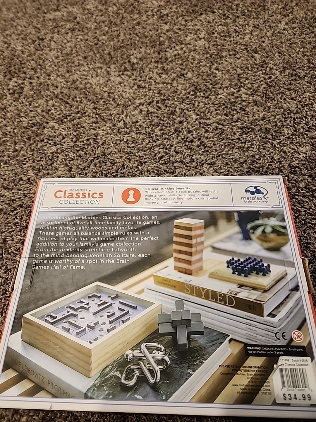 NIB Marbles Brain Workshop Classics Collection Labyrinth Tower Strategy Game