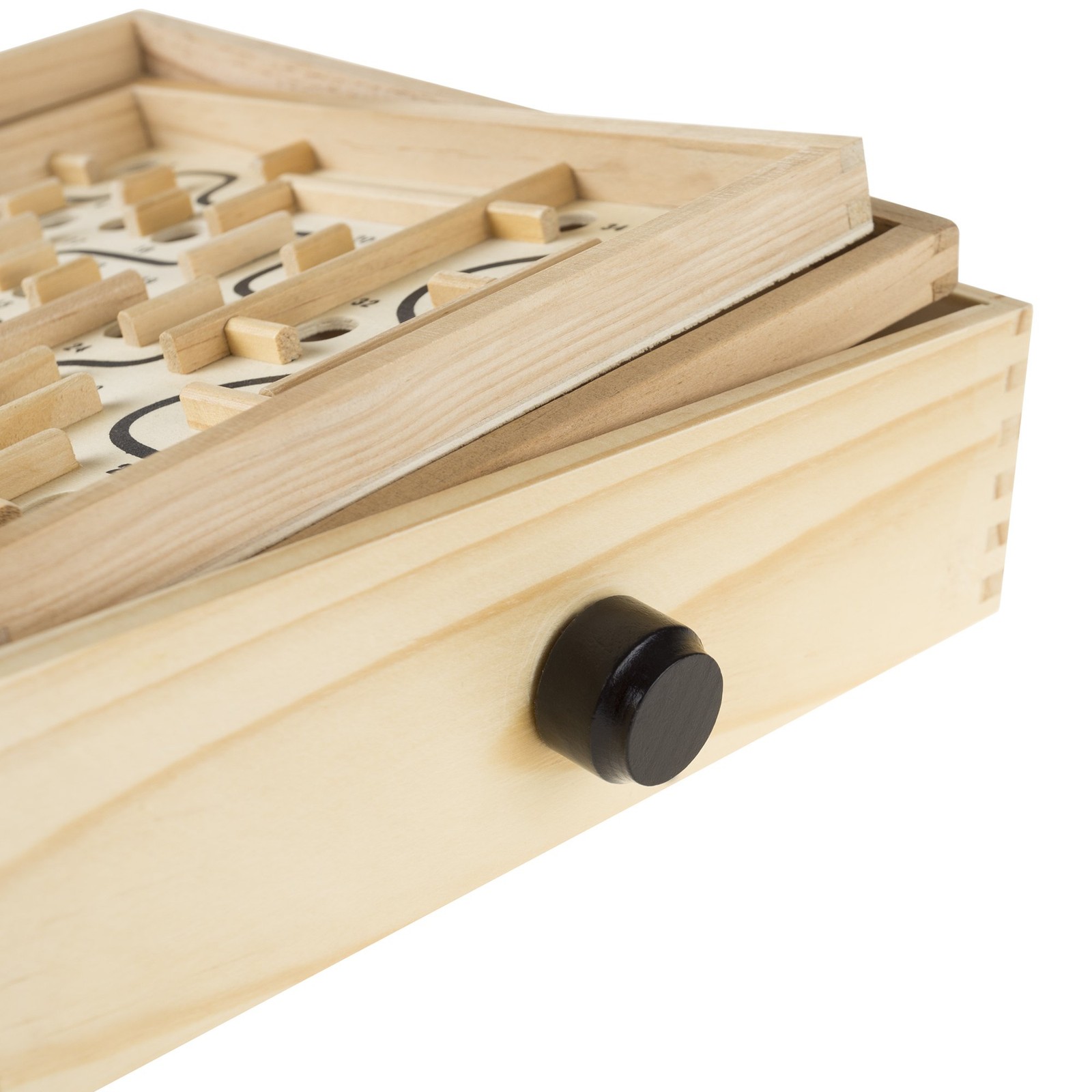 Labyrinth Game – Wooden Puzzle Maze with Two Steel Marbles – 11” x Small, Tan