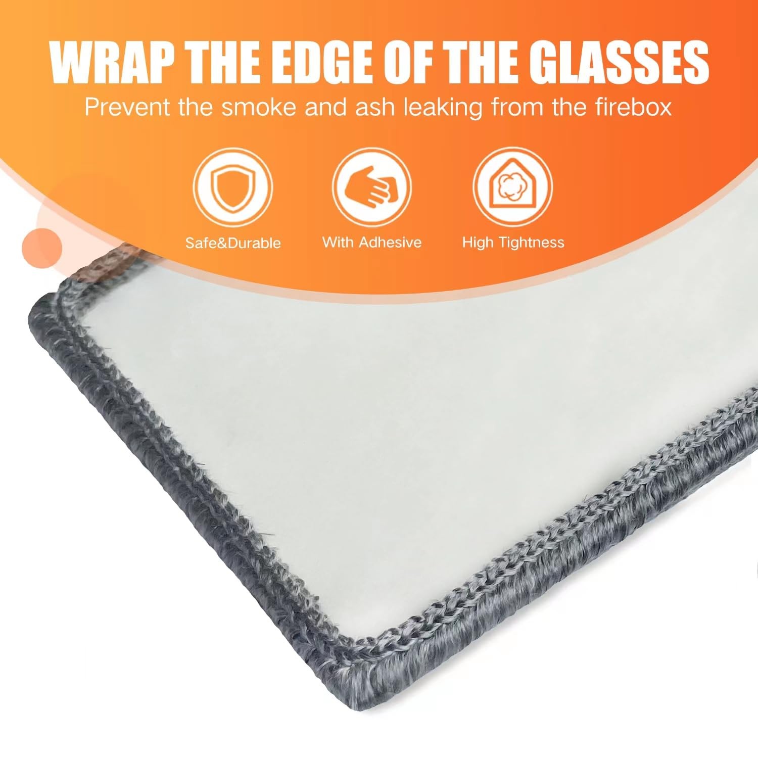 Protalwell Self Adhesive Stove Window Glass Gasket Tape, 1″ One Size, Gray