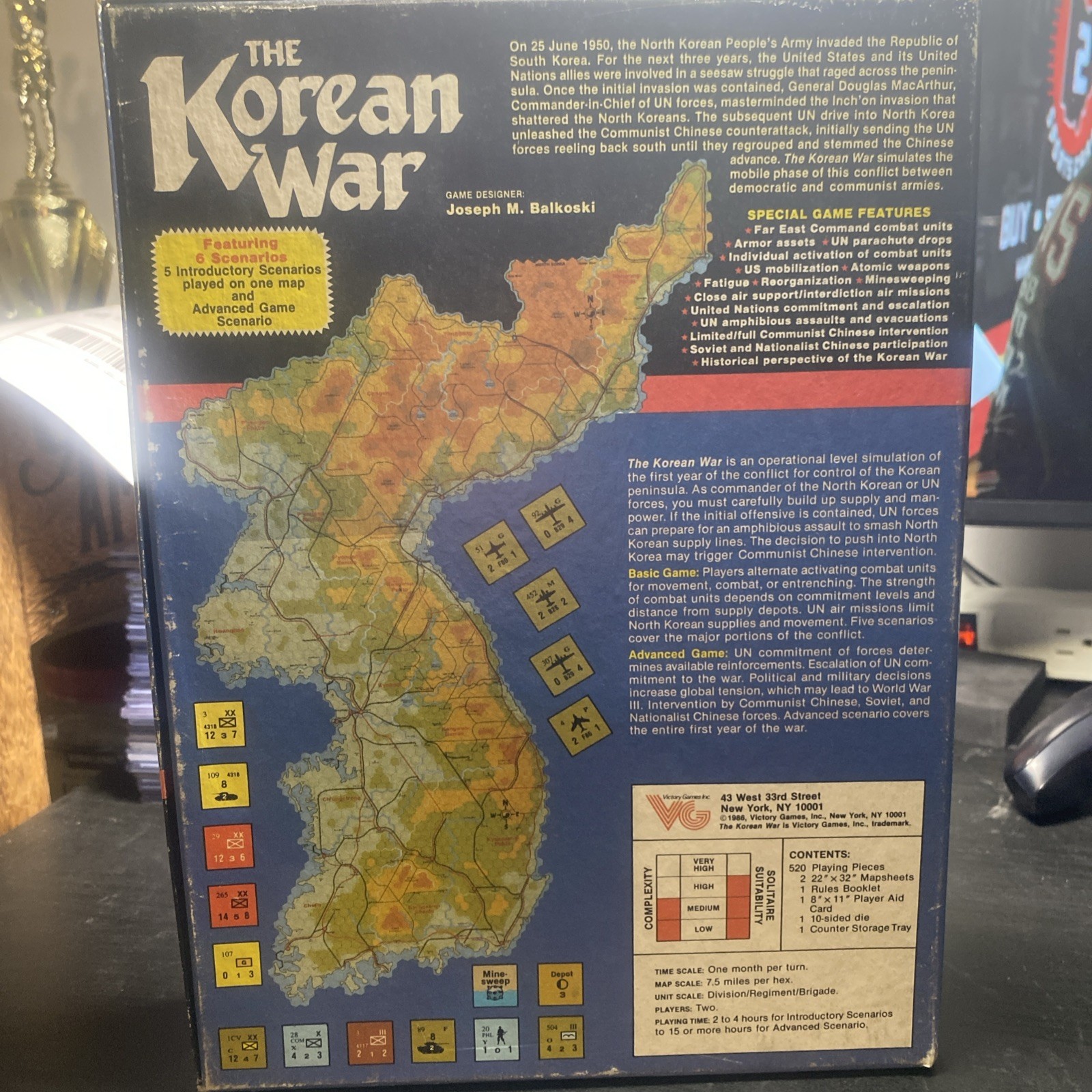 1986 THE KOREAN WAR JUNE 1950 – MAY 1951 War Board Game Victory Games