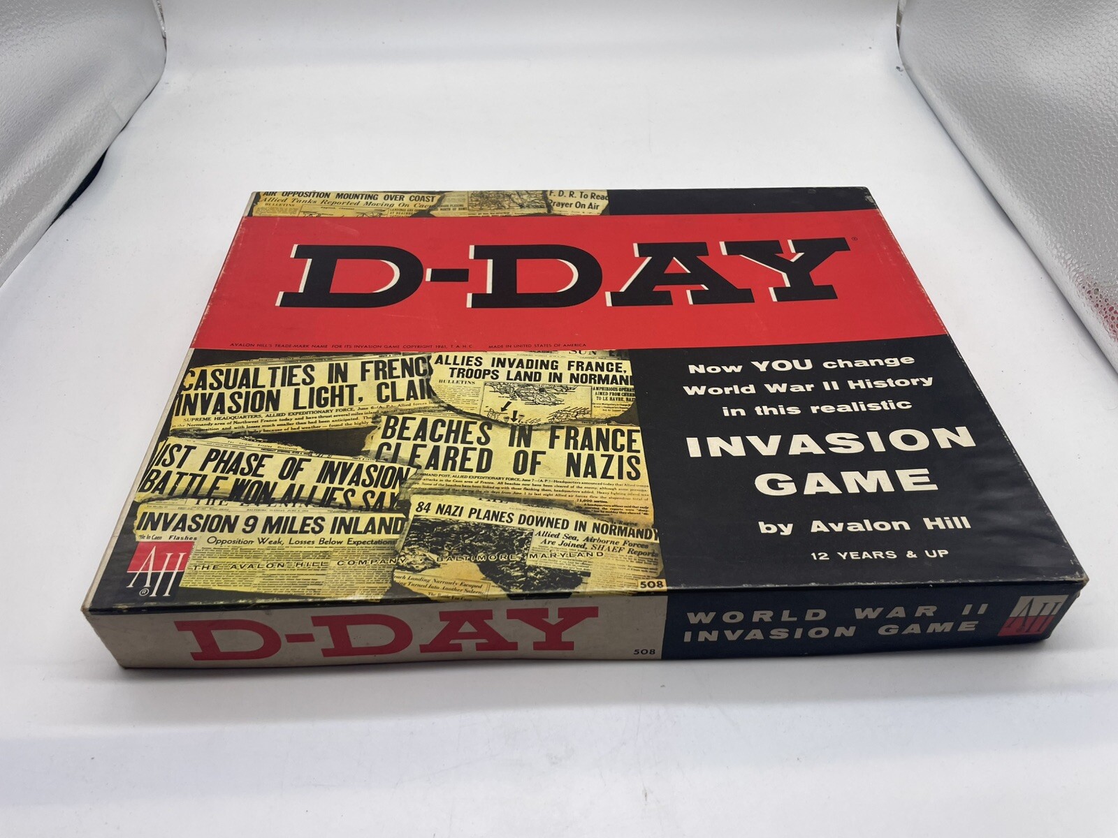 1961 D-Day World War II Invasion Board Game #508 Avalon Hill WWII Complete