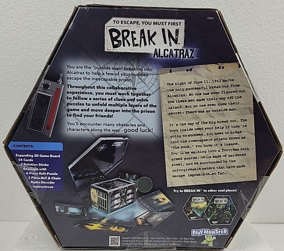 Break in: Alcatraz by Play Monster 2020 Board Game (FACTORY SEALED)