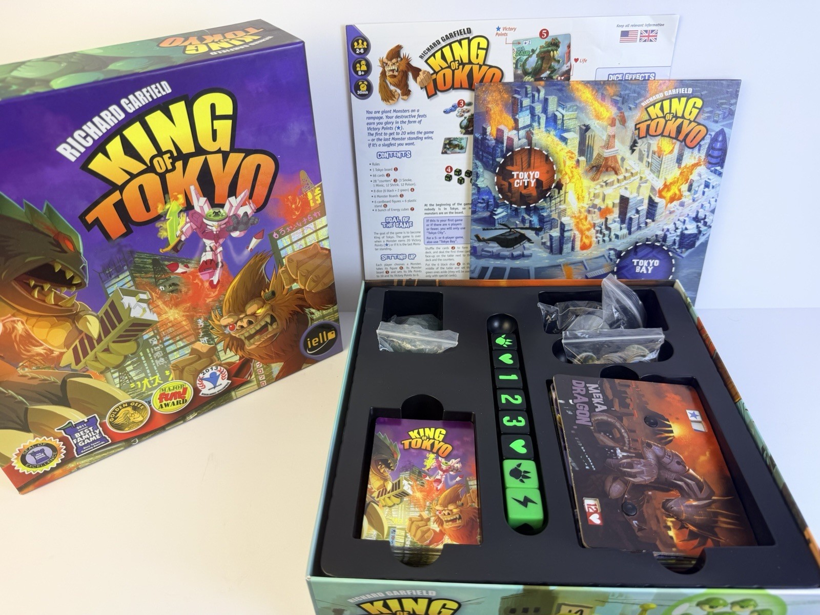King Of Tokyo Richard Garfield Board Game with Halloween & Power Up Expansions!