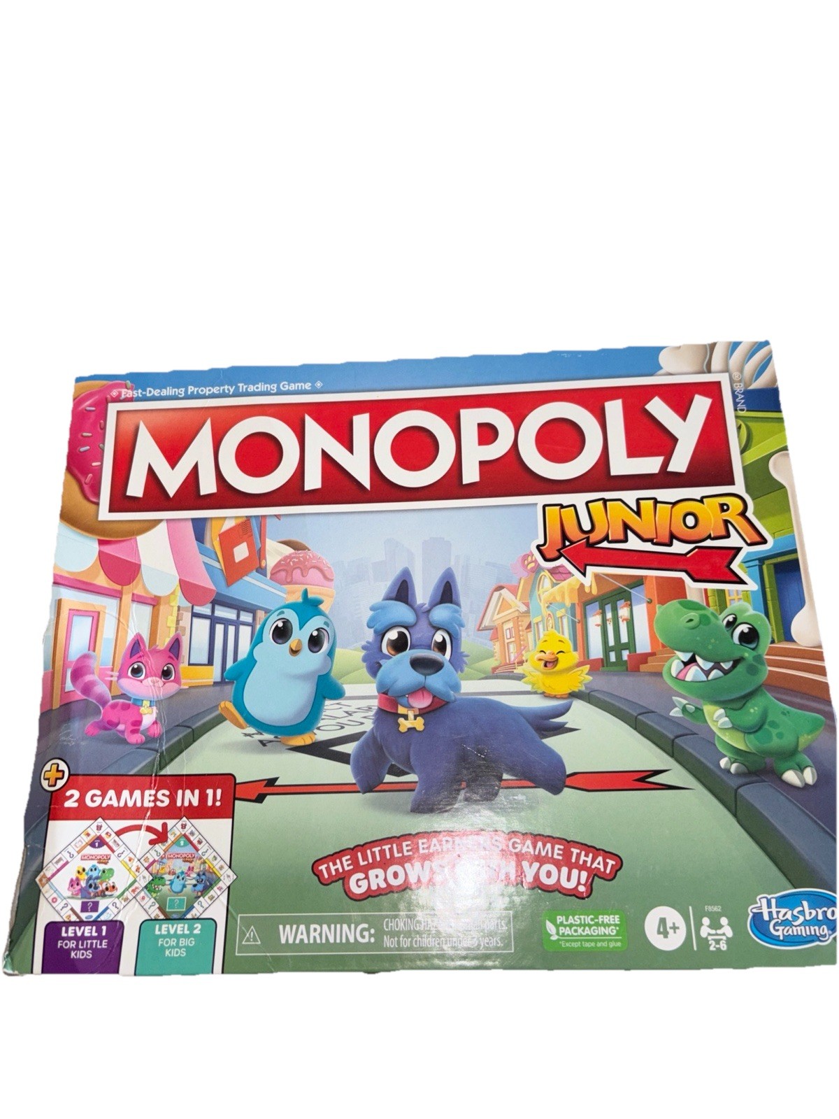 Monopoly, Junior NEW! Age 4 up 2 Games in 1 little kids to Adult, Hasbro Games