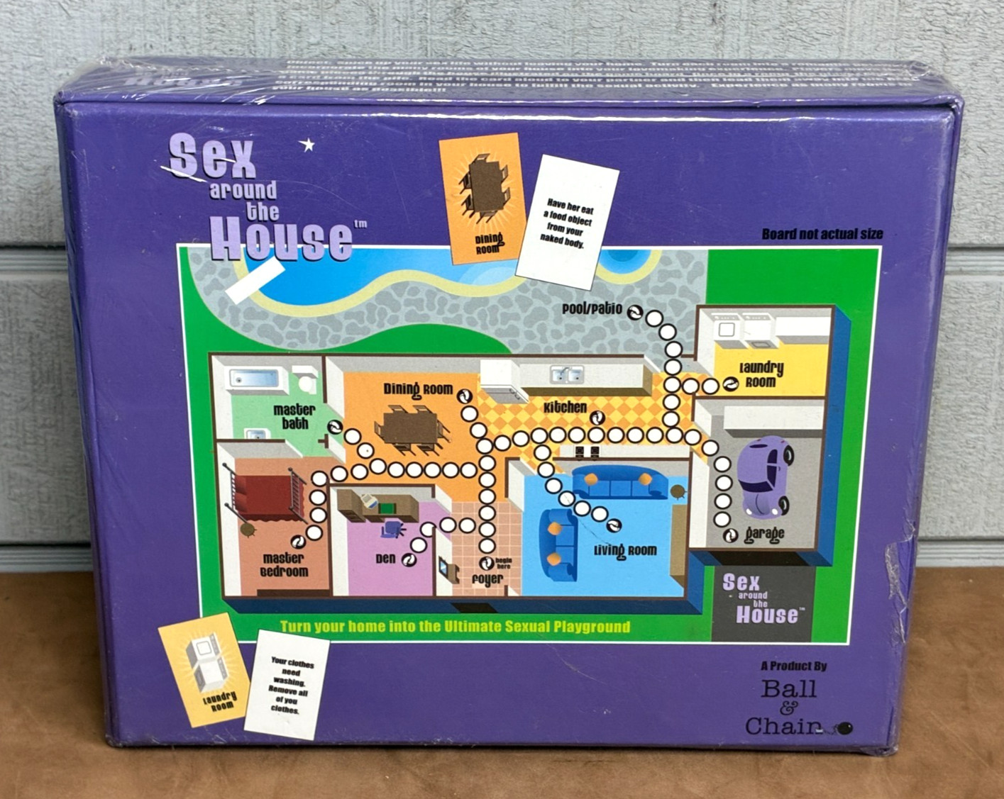 SEX AROUND THE HOUSE Adult Board Game ~ 2003 Ball & Chain Games ~ NEW SEALED BOX