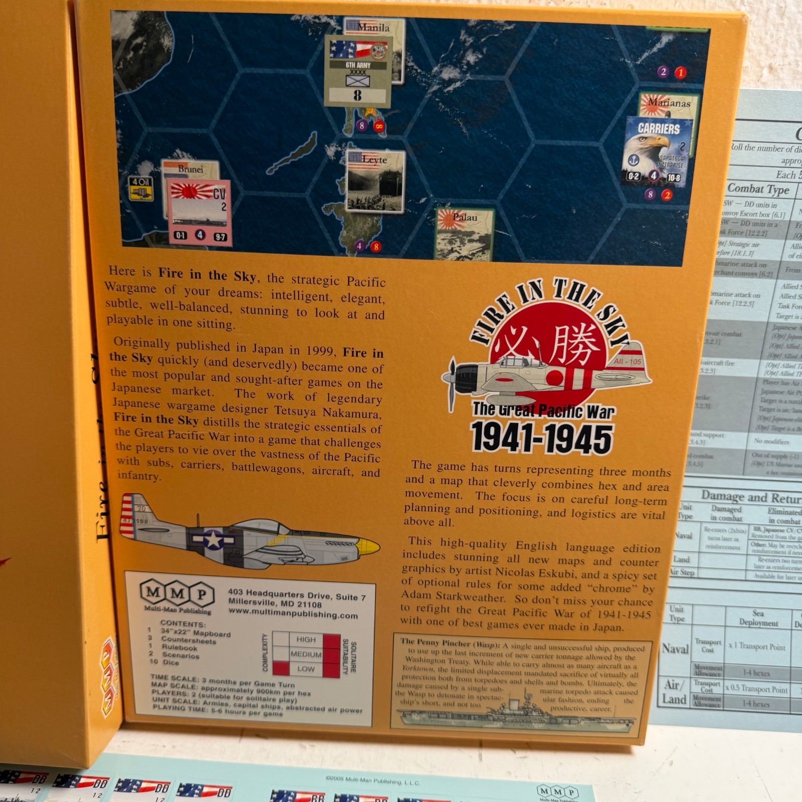 Fire in the Sky: The Great Pacific War 1941-1945 Multi-Man Publishing Board Game