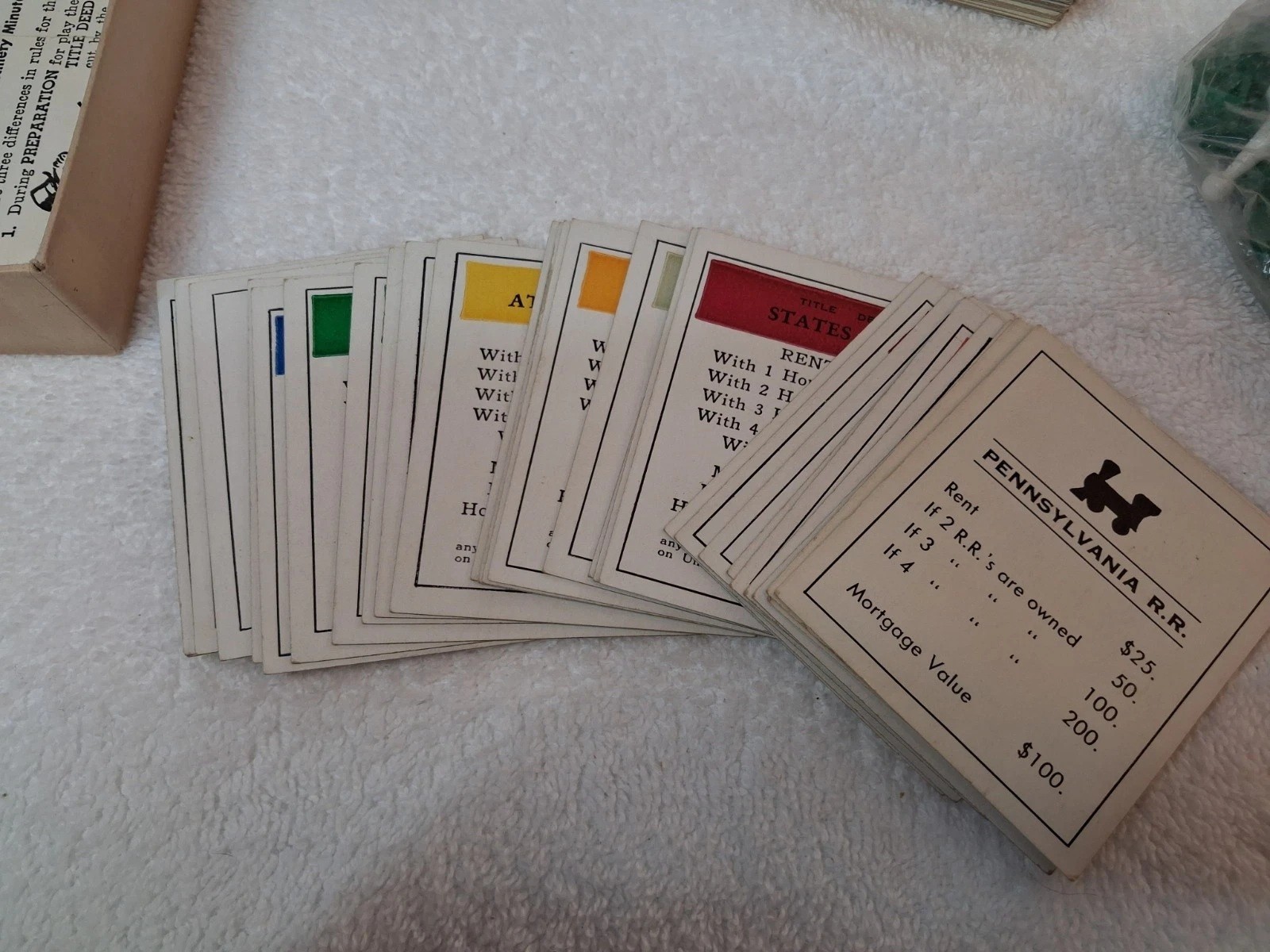 Monopoly Popular Version Box Set Parker Brothers 1950’s Red Box- INCOMPLETE