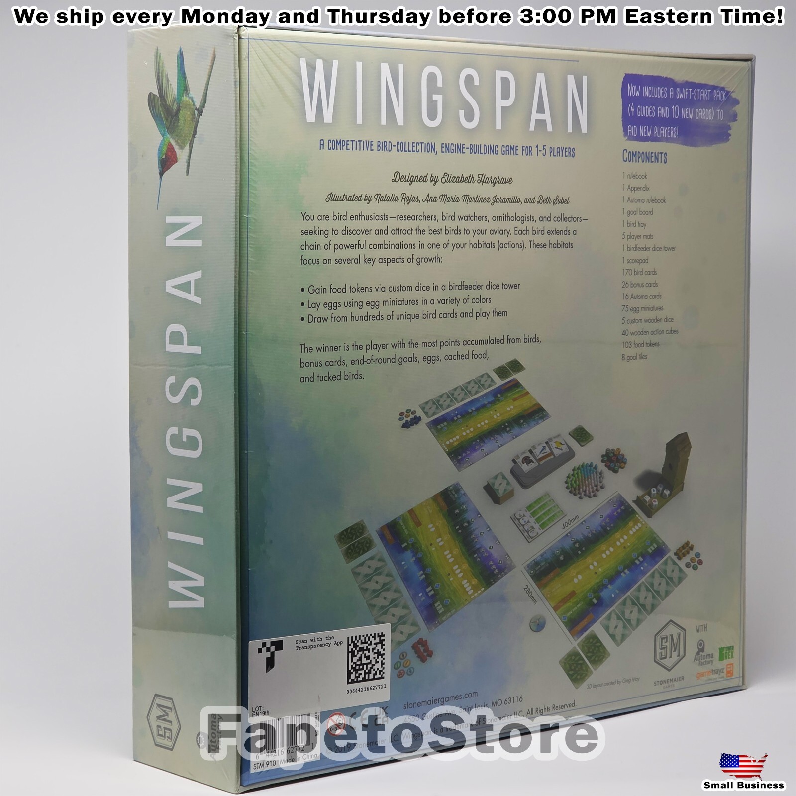 Stonemaier Games – Wingspan Board Game Base – Strategy, STM910