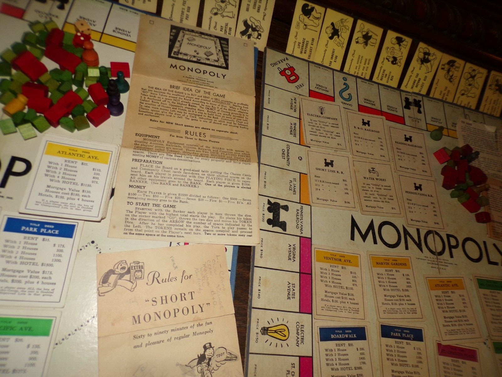 vintage 1935 Parker Brothers Trade Mark Edition Monopoly games