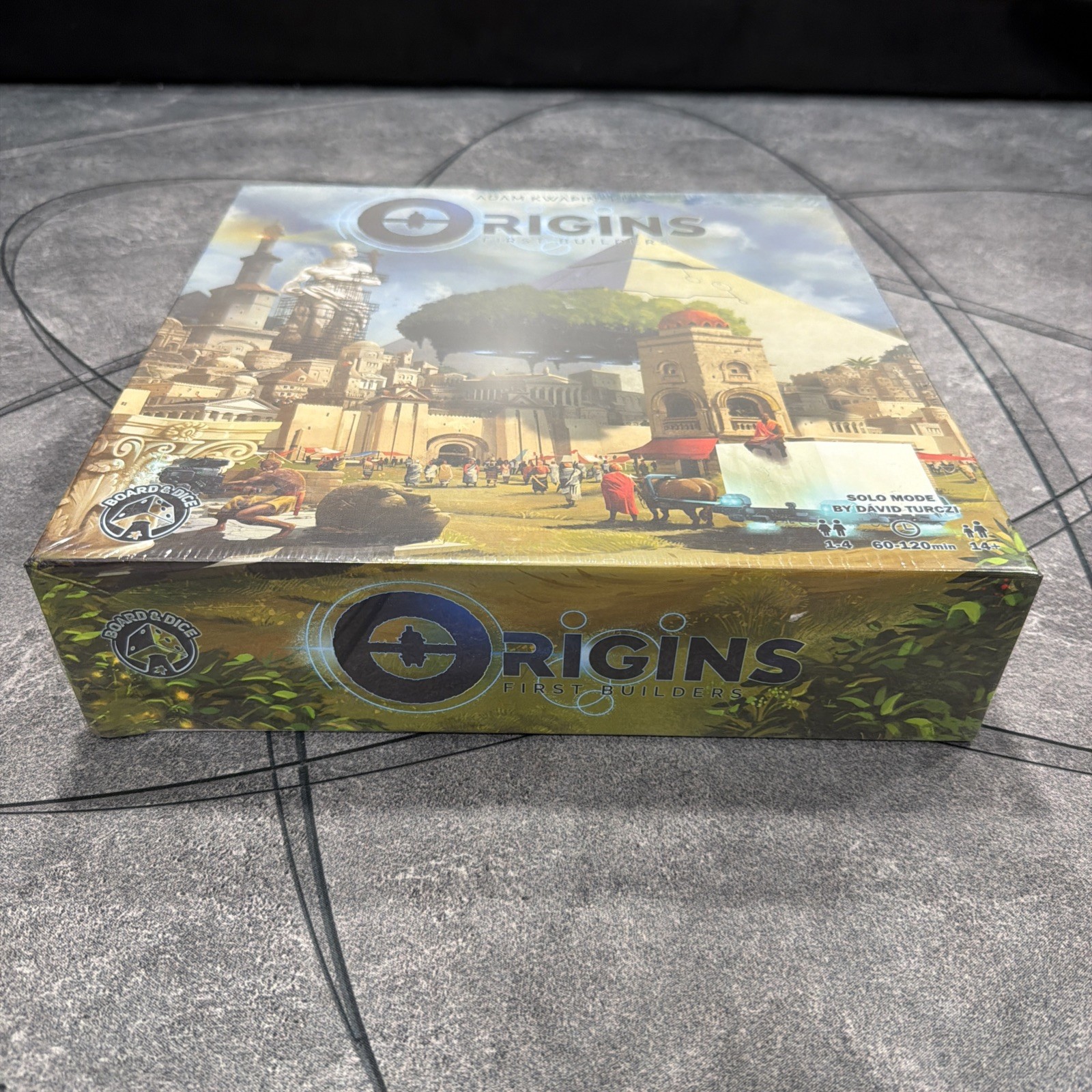 Origins First Builders Strategy Board Game New Board & Dice damaged box