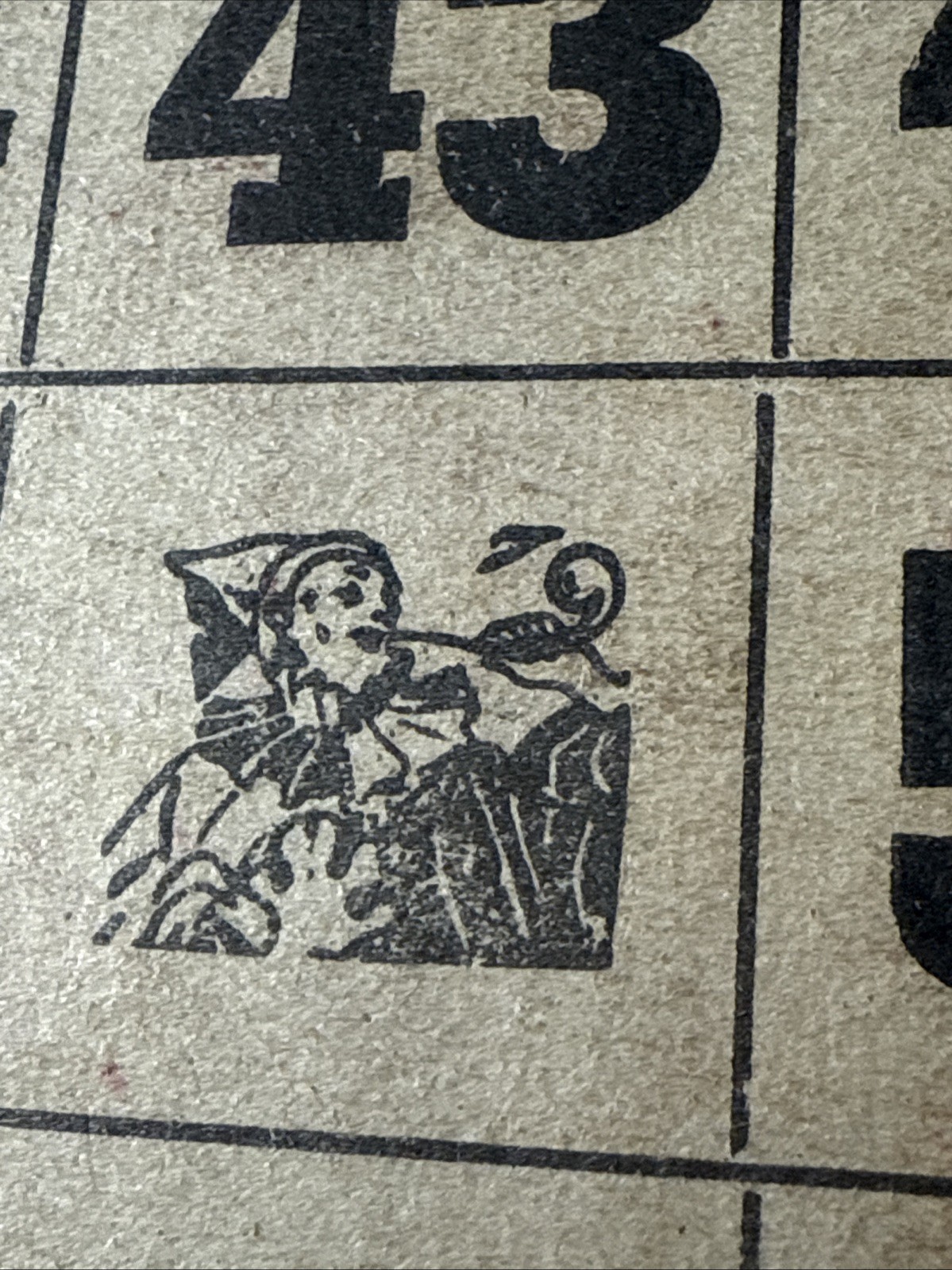 1930s Lg heavy Double BINGO Card Vtg Joker Center USA 12 Ways to Win