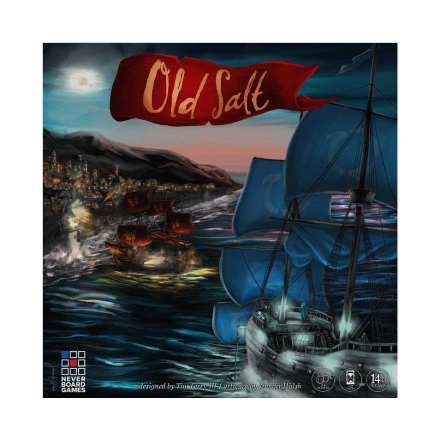 Never Board Strategy Games Old Salt Box VG+/EX