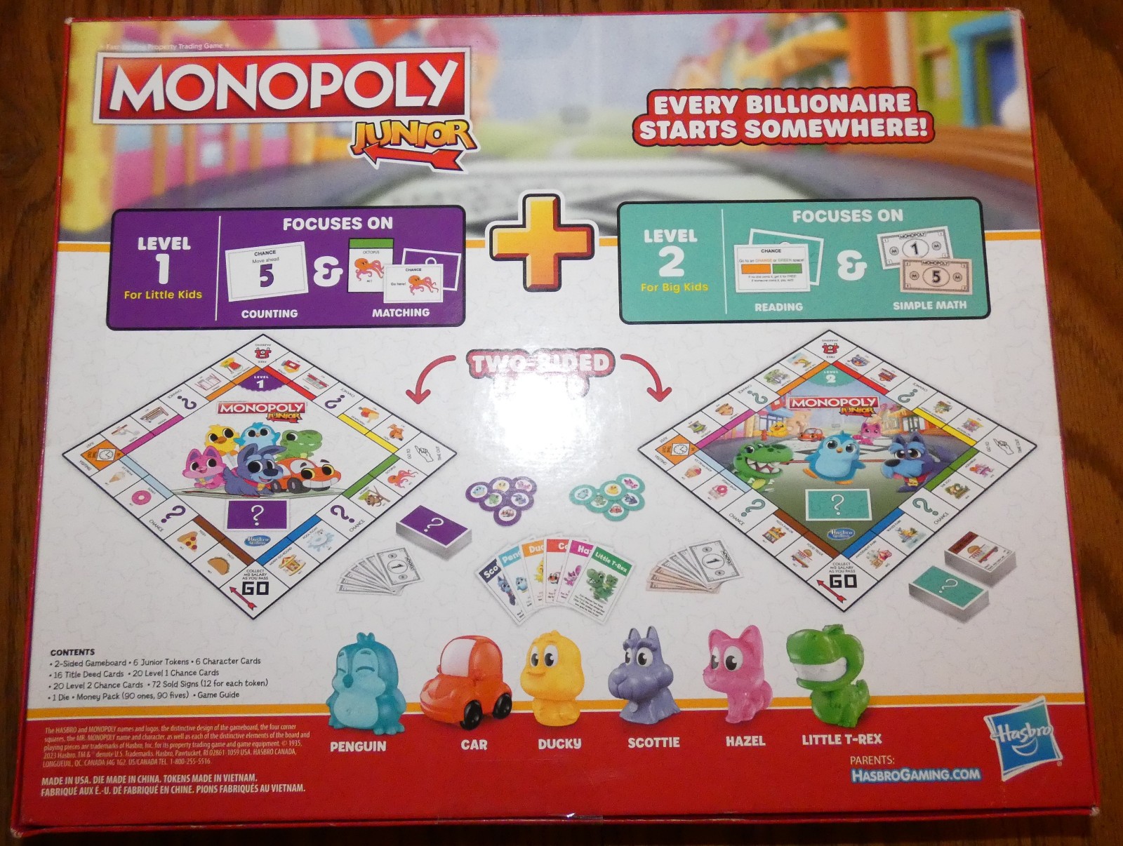Monopoly Junior Board Game, 2-Sided Gameboard, 2 Games in 1, Monopoly By Hasbro