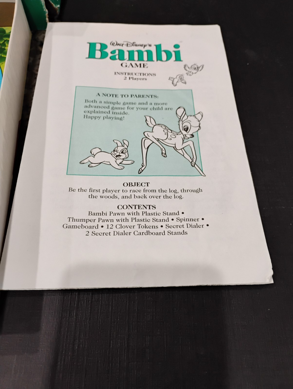 1992 Walt Disney Bambi Board Game