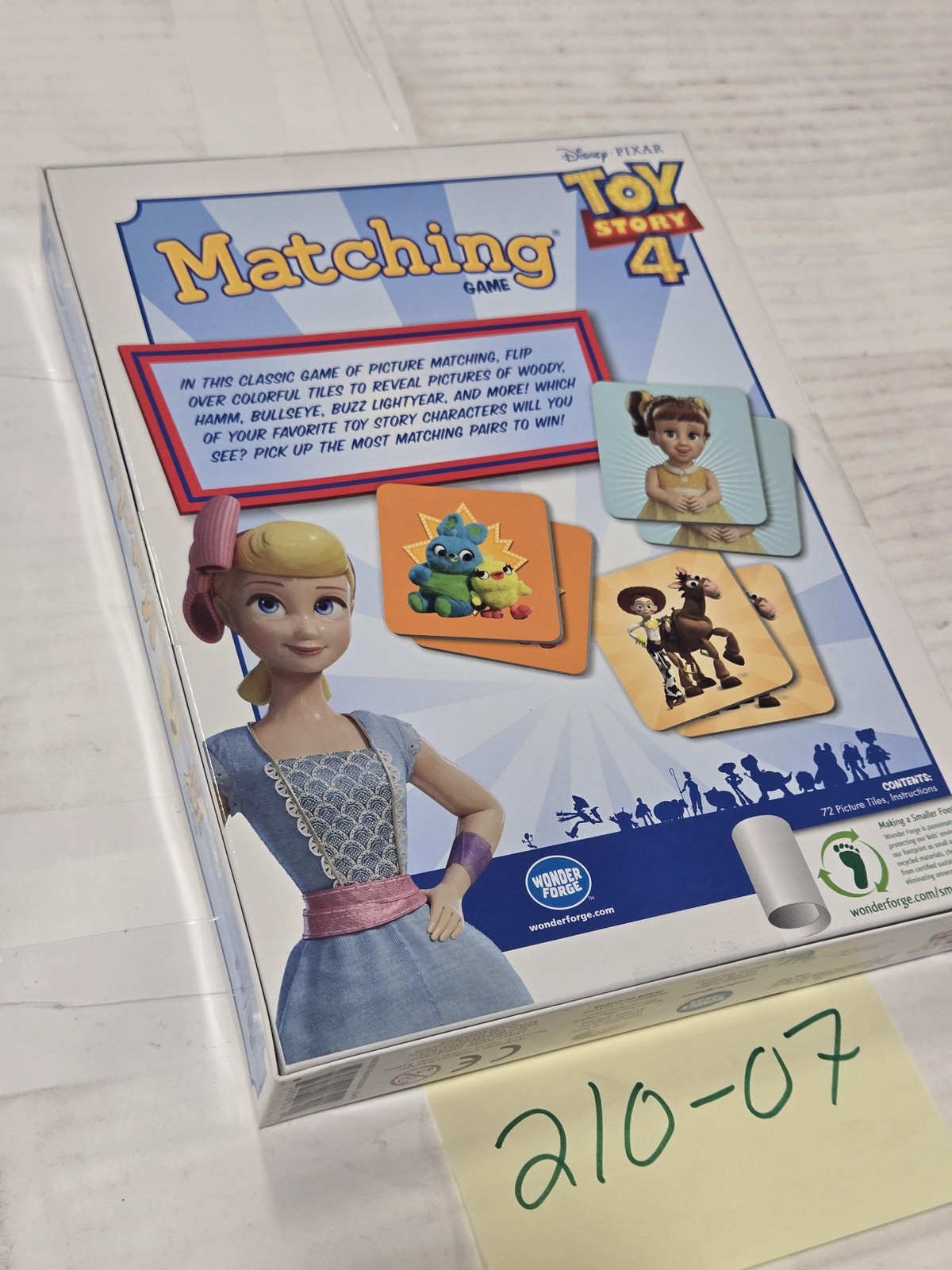 Wonder Forge Disney Pixar Toy Story 4 Matching Memory Game 1+ Players 3+ Used