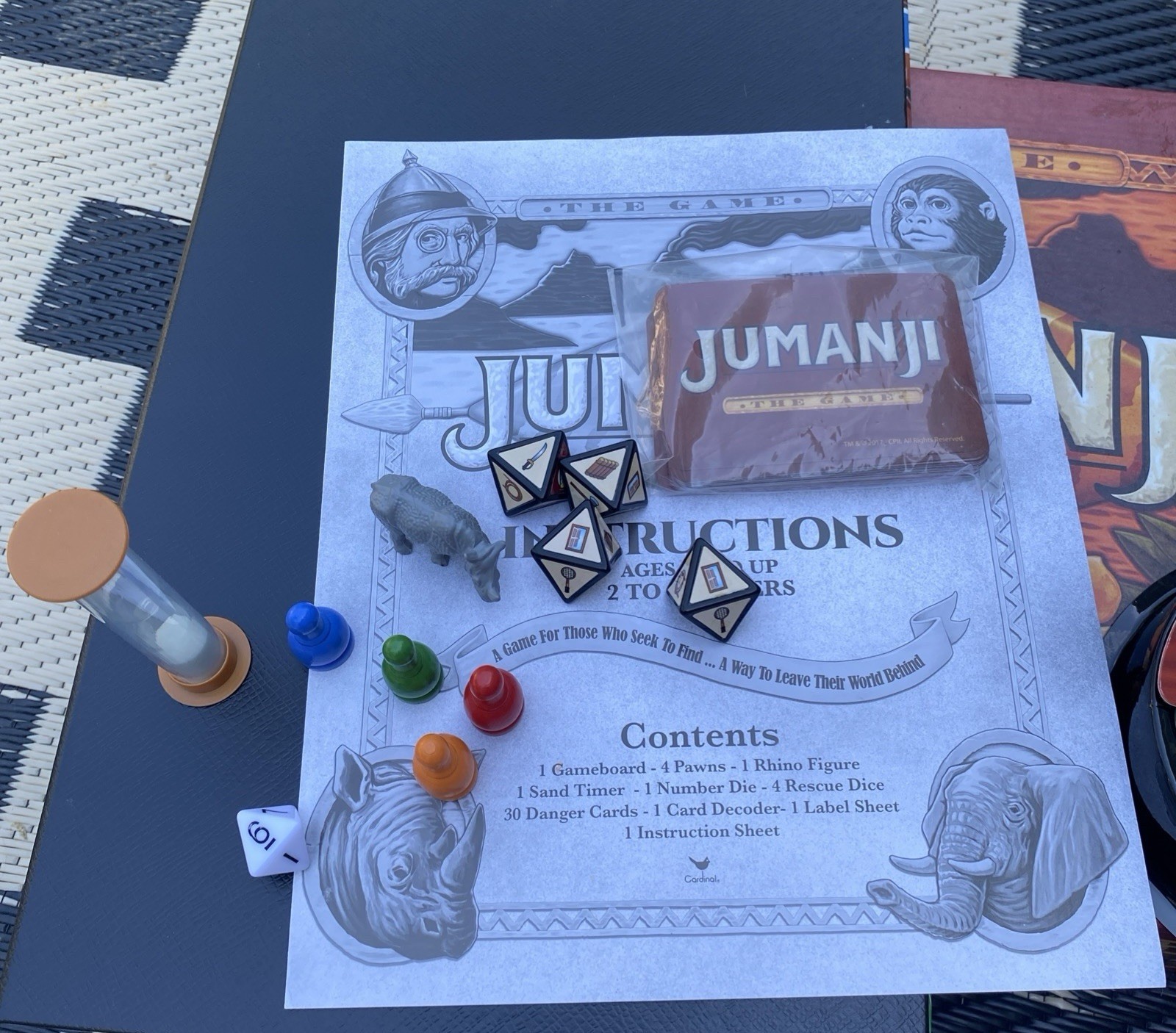 Jumanji The Game Classic Scary Jungle Adventure Family Board Game Complete EUC