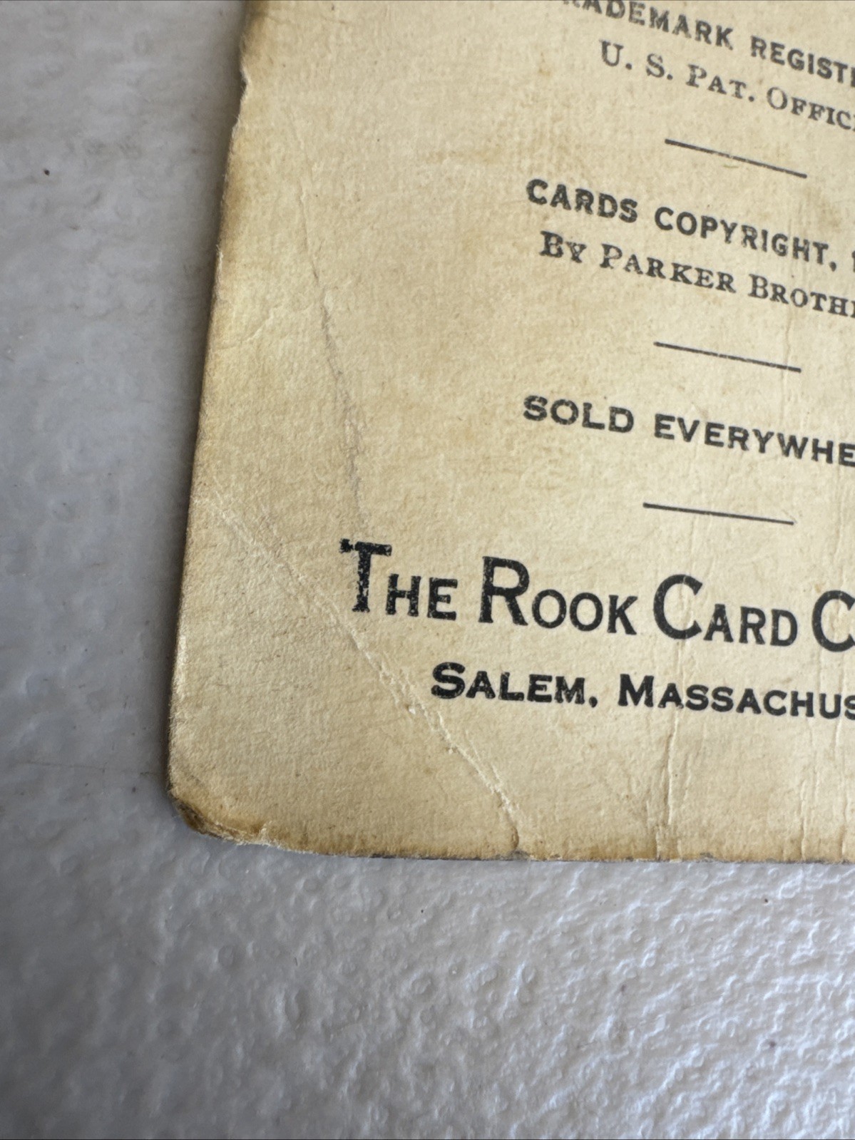 1913 Rook Rules Card – Parker Bros Raven Back – Original (Single Card)
