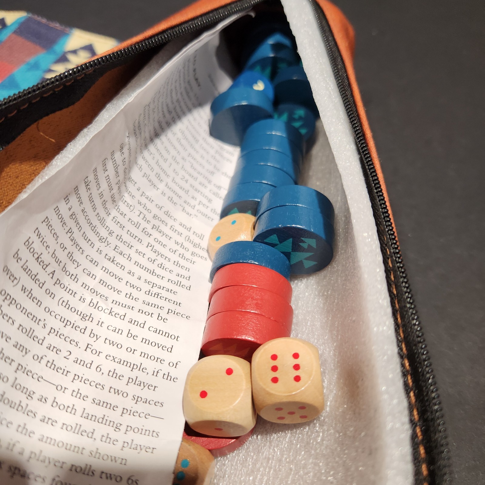 Pendleton Travel Backgammon Roll Up Game Southwestern Vegan Leather Straps NWOT