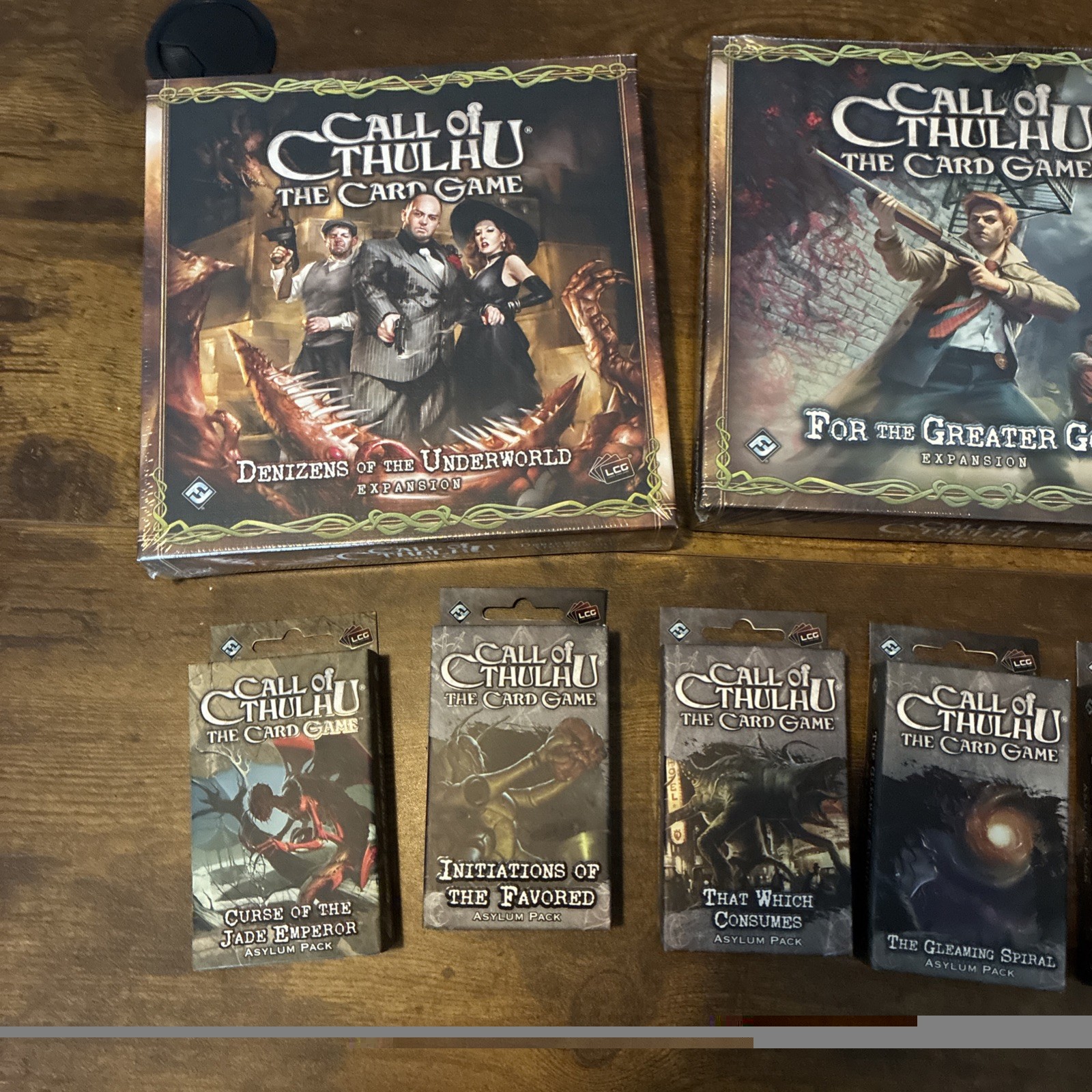 SEALED Call Of Cthulhu The Card Game Expansion Lot – 3 Boxes, 7 Decks