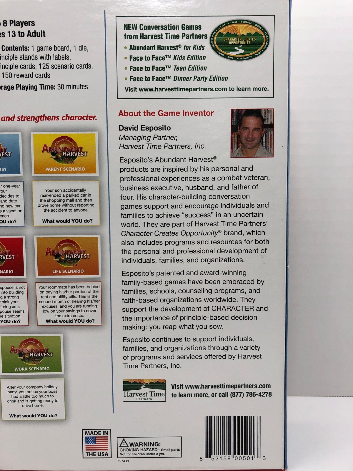 Abundant Harvest Conversation Game for Teens and Adults Loyalty Trust Courage