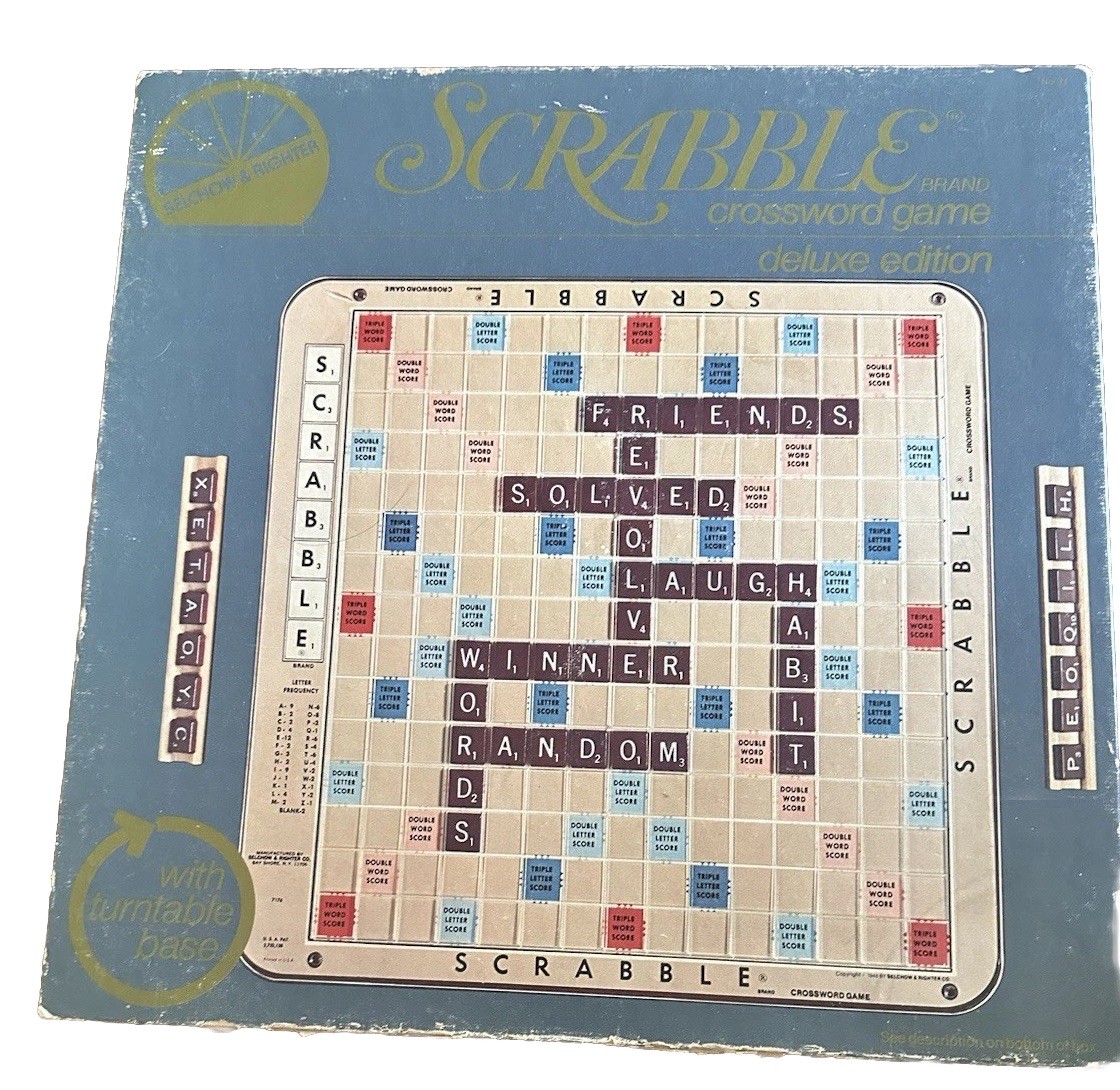 1977 Deluxe Edition Scrabble Game Complete With Turntable in Excellent Condition