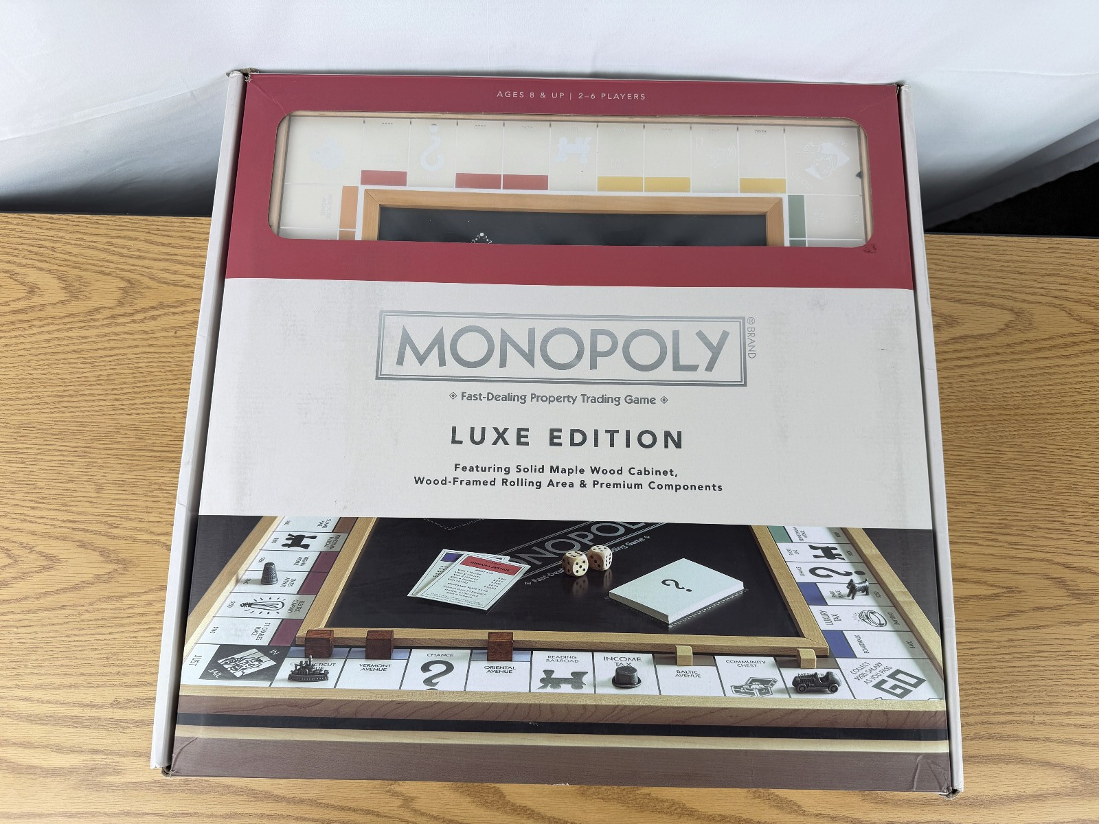 Monopoly Luxe Edition Solid Maple Wood Cabinet Premium WS Game Company Open Box