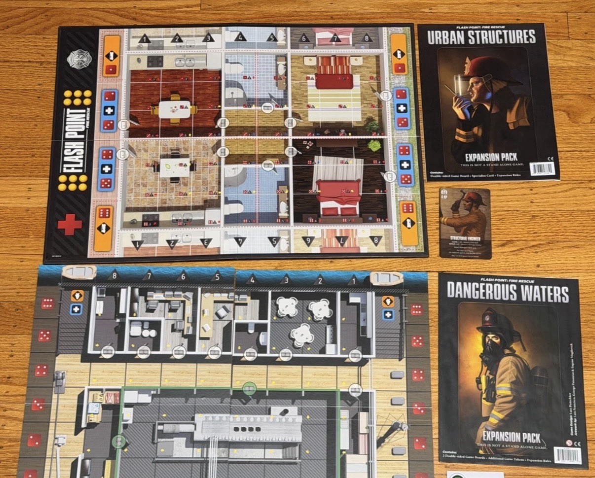 URBAN STRUCTURES + DANGEROUS WATERS expansions – Flash Point Board Game Complete