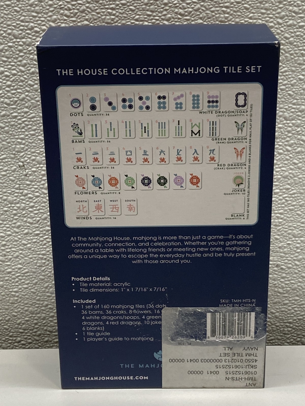 The Mahjong House Blue & White House Tiles Navy