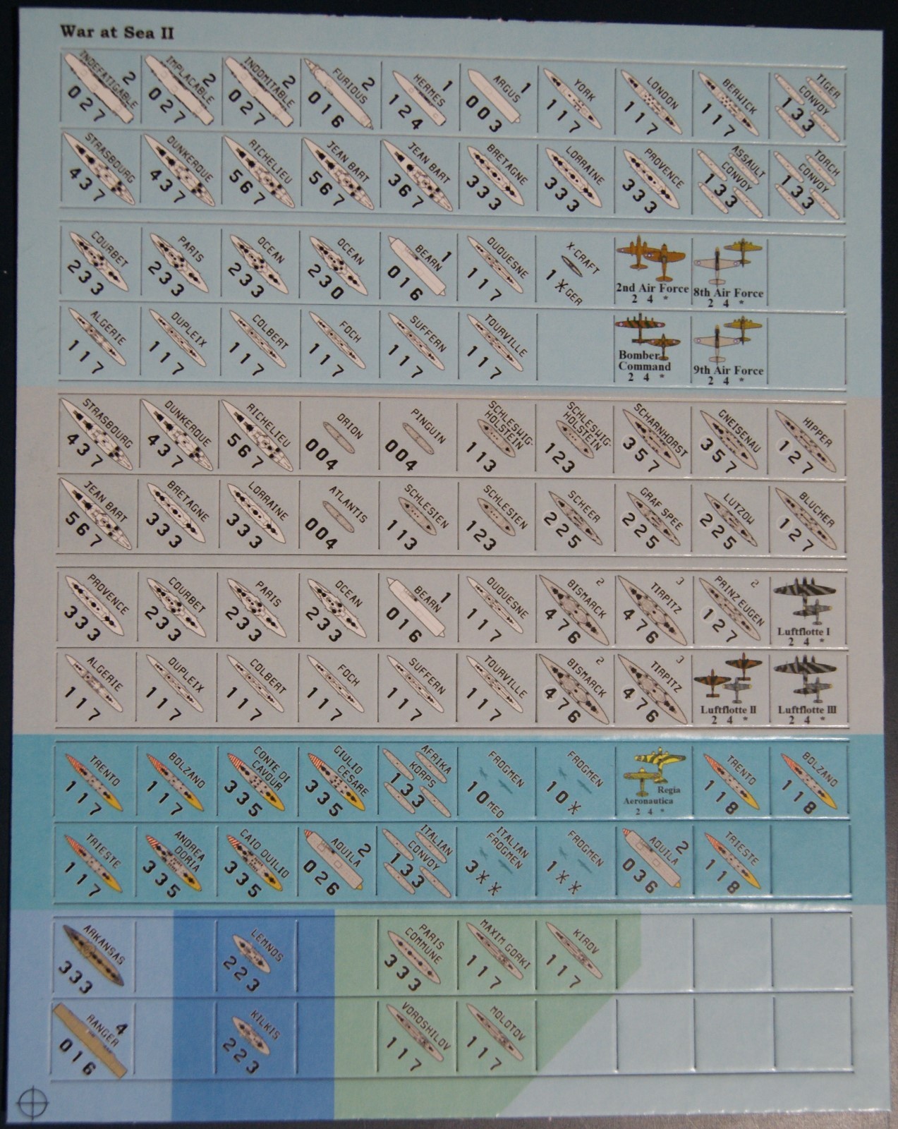 Plan View Counters for War at Sea II and War at Sea 2