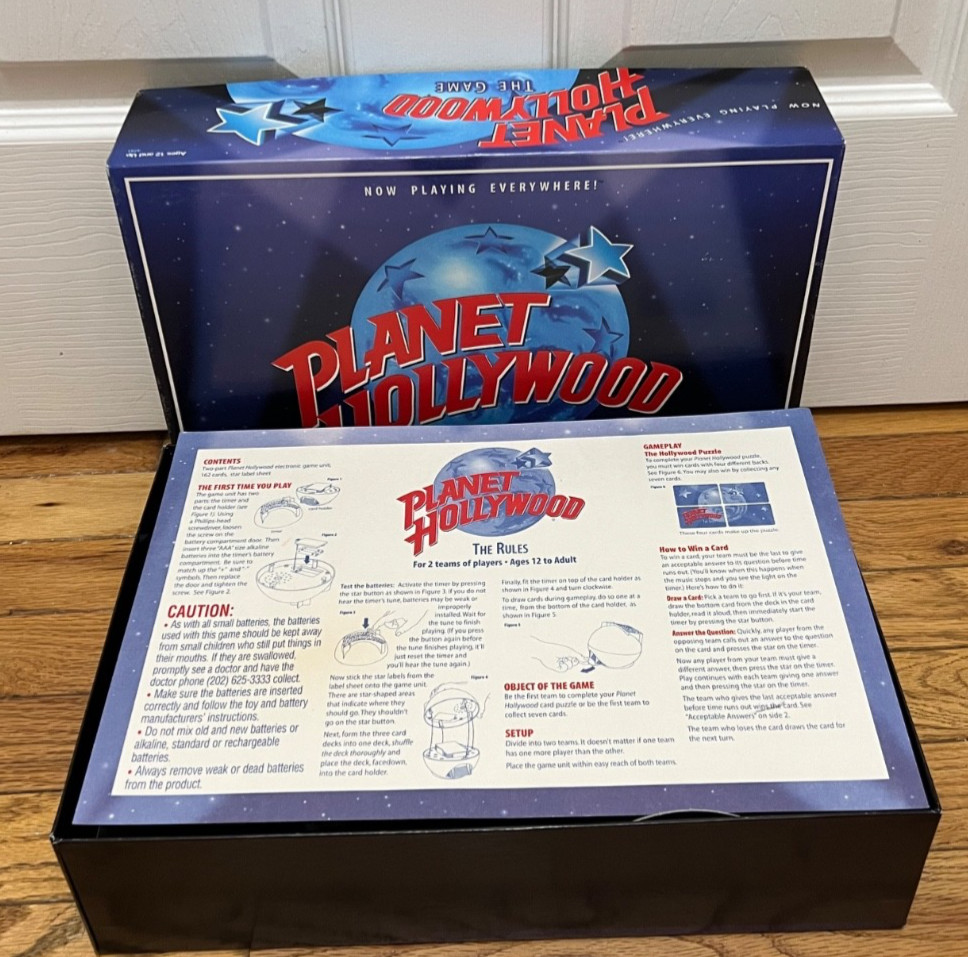 Vintage Complete Rare All Fun Family Board Game Planet Hollywood Milton Bradley
