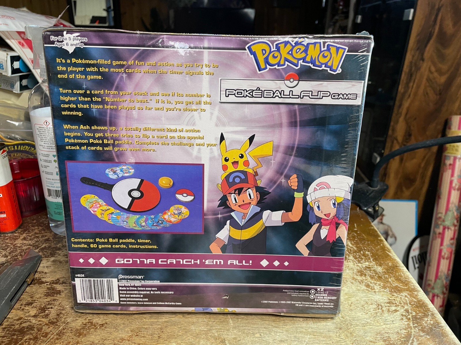 Pokemon Diamond and Pearl Poke Ball Flip Game Pressman NEW SEALED 2007