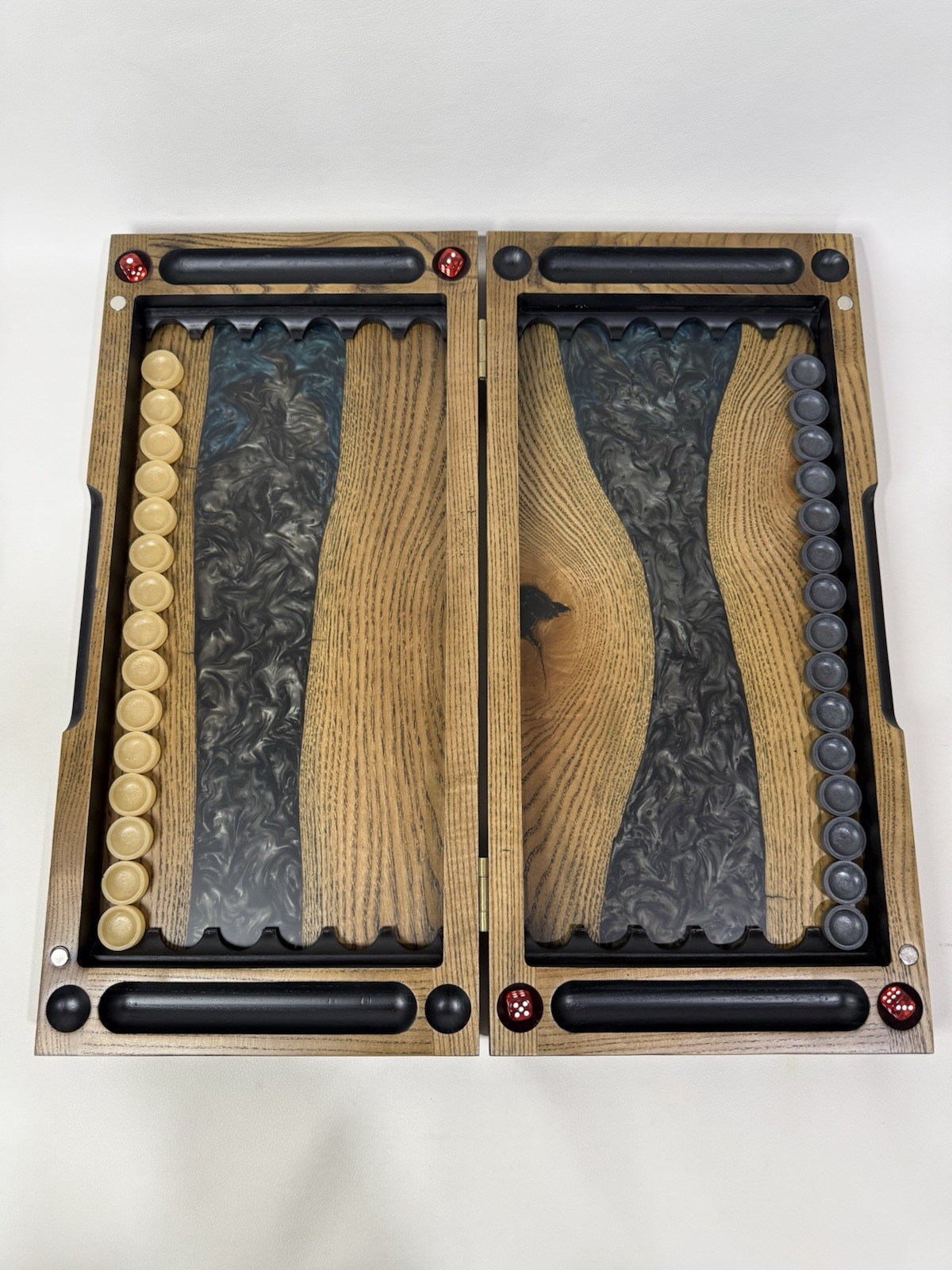 Luxury Wooden Backgammon with Epoxy Resin
