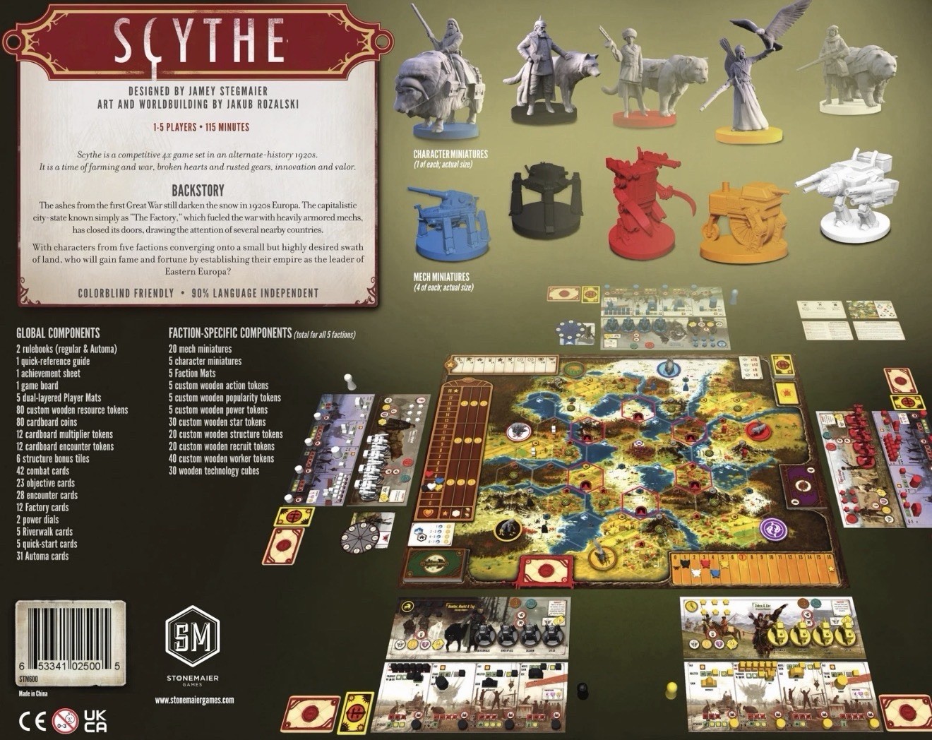 SCYTHE Board Game by Stonemaier Games NEW Sealed Award-Winning Strategy 1-5P