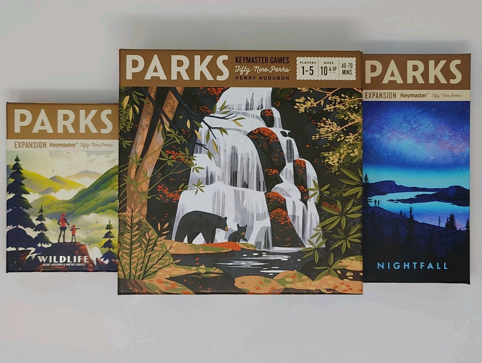Keymaster Games: PARKS Board Game 1st Ed + Nightfall & Wildlife Expansions