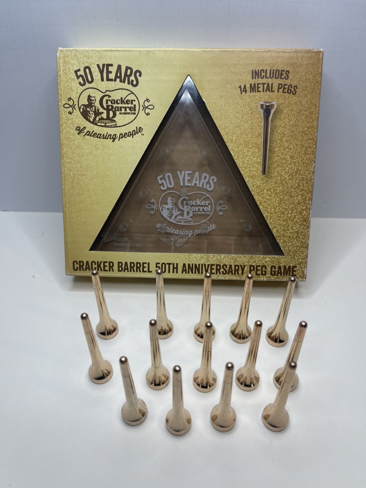 Cracker Barrel Peg Game 50th Anniversary Edition Gold Metal Pegs 2019 RARE