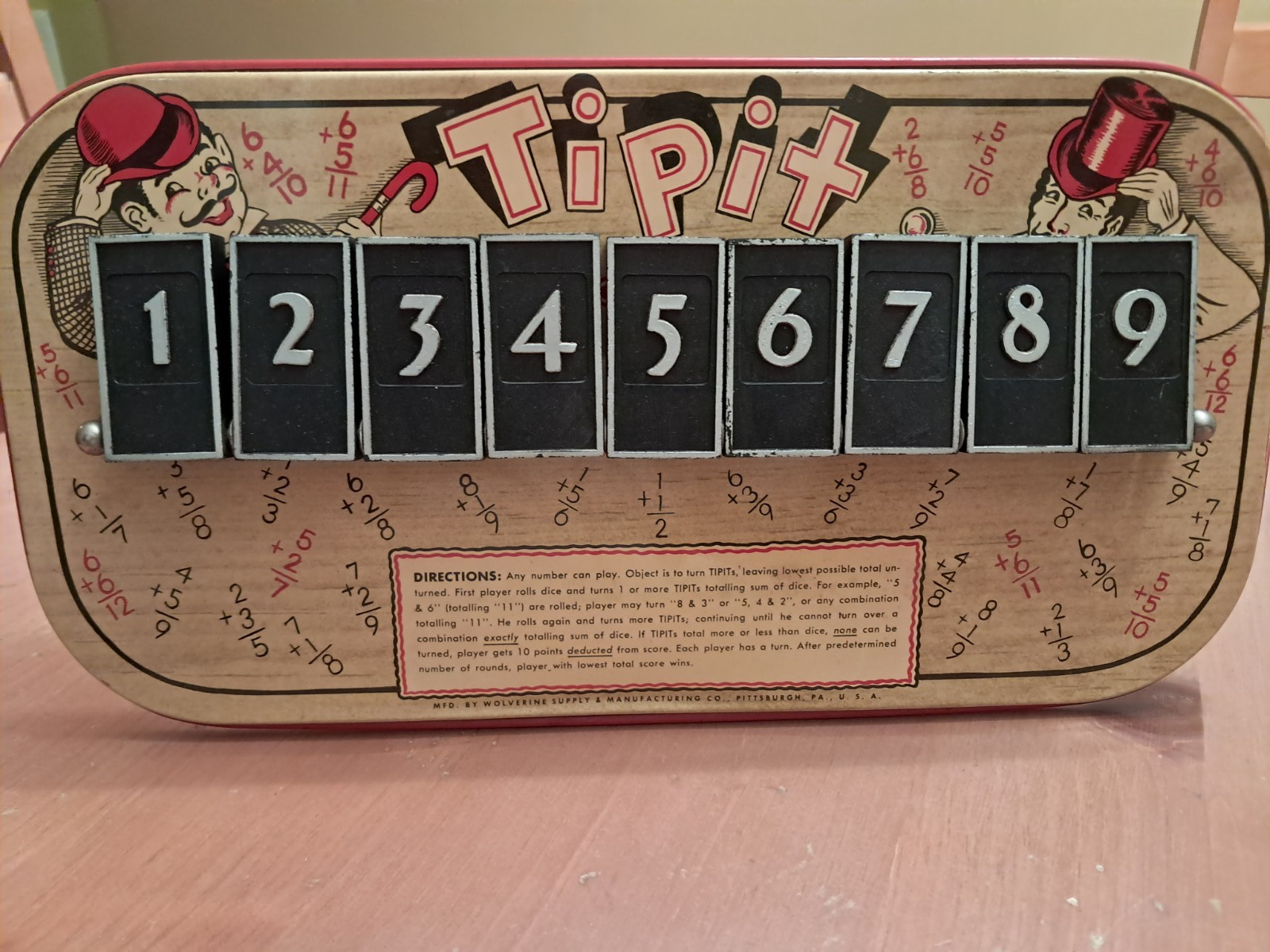 2 Vintage board games/tin toy Tipit by Wolverine & Fox and Hounds