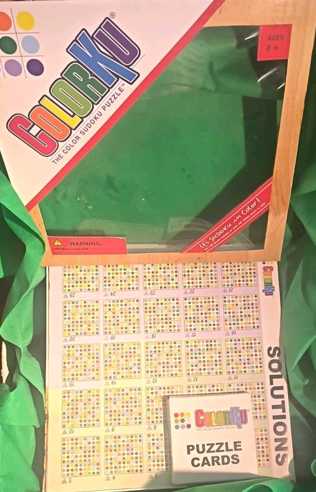 ColorKu Game The Color Sudoku Puzzle COMPLETE Solid Wood w/ Pieces SHIPS FREE