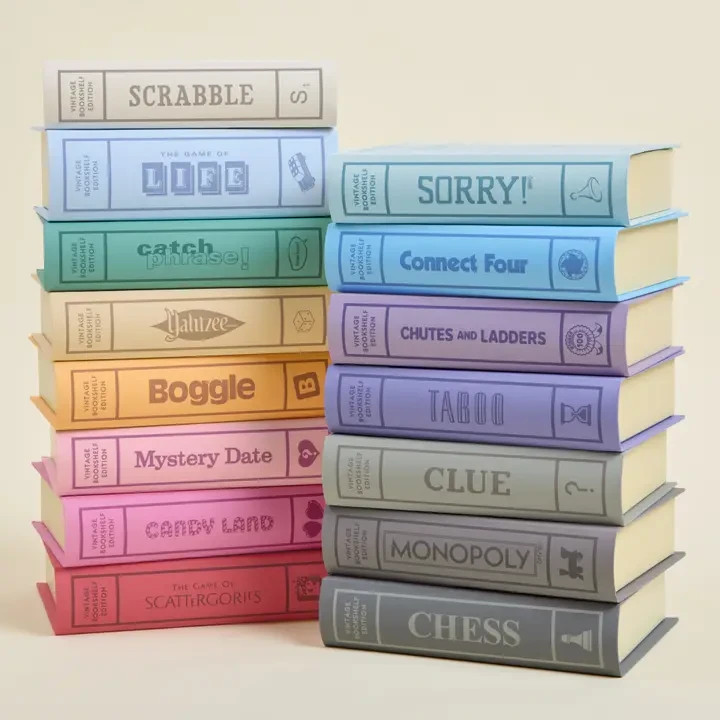 WS Game Company 15-Pack Vintage Bookshelf Classic Board Games Collection Set New