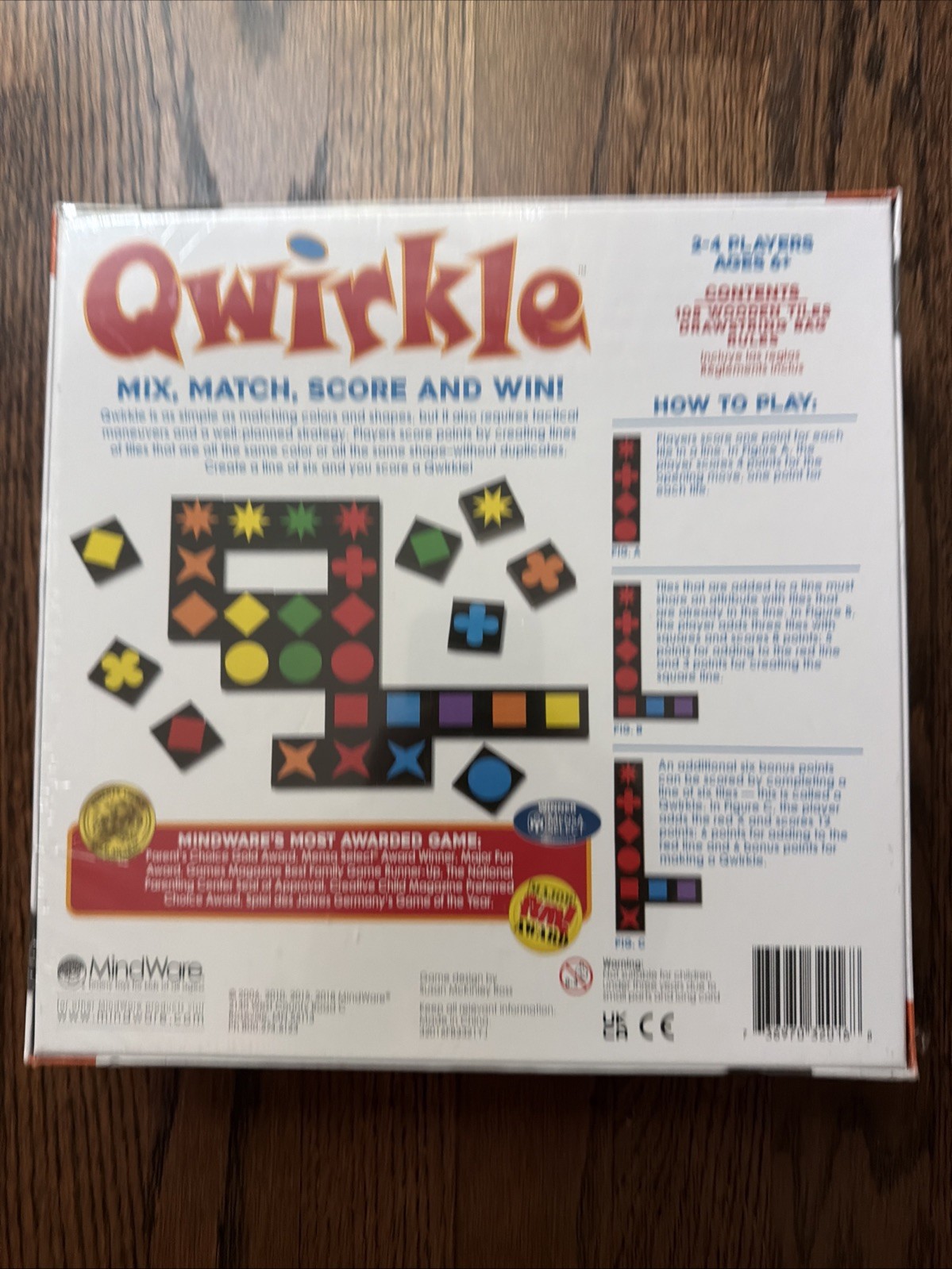 Qwirkle Strategy Wood Tile Board Game 2-4 Players Ages 6+ NEW SEALED