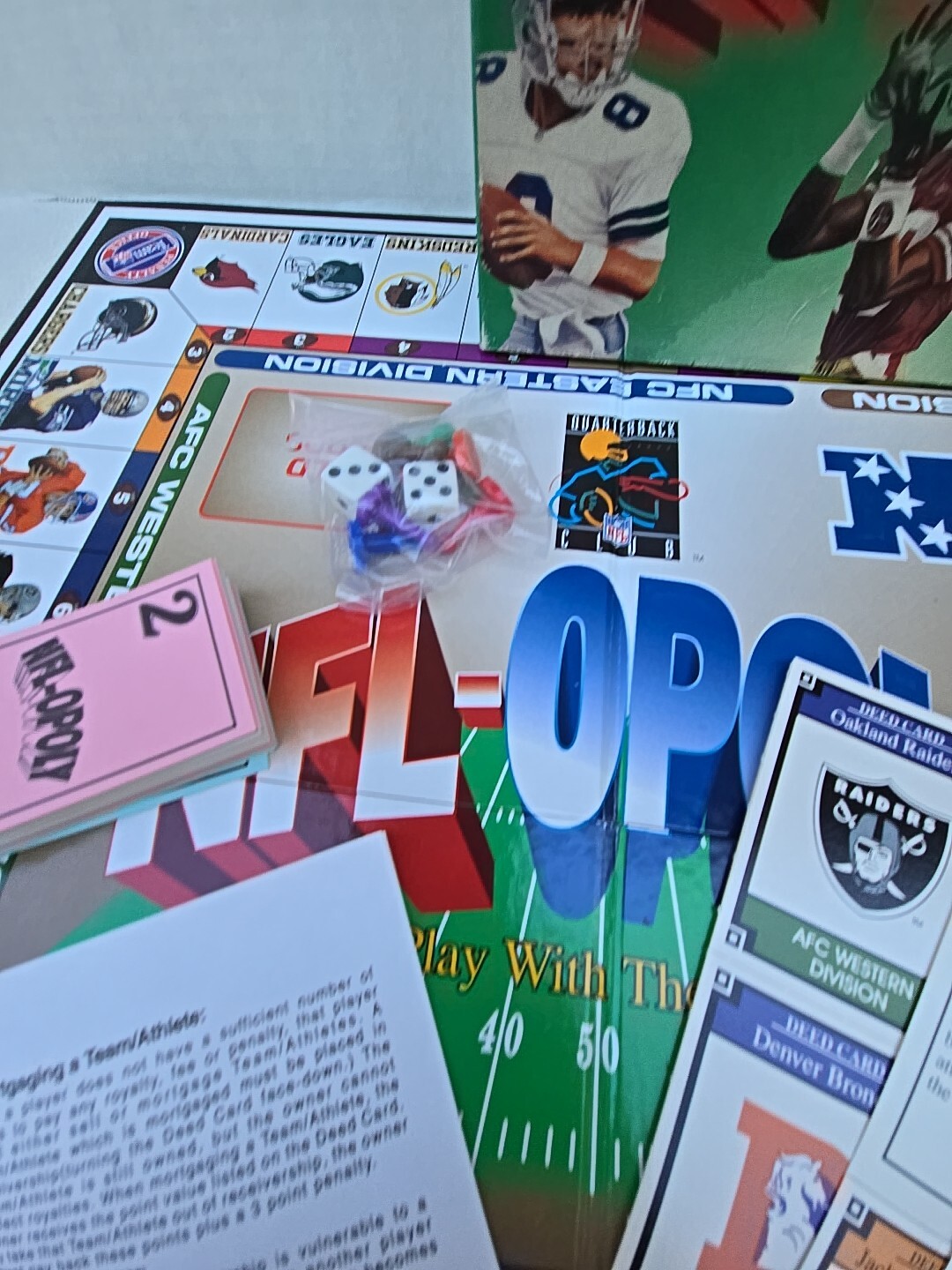 NFL-OPOLY Vintage NFL Football Board Game By TDC Games 1994 EUC