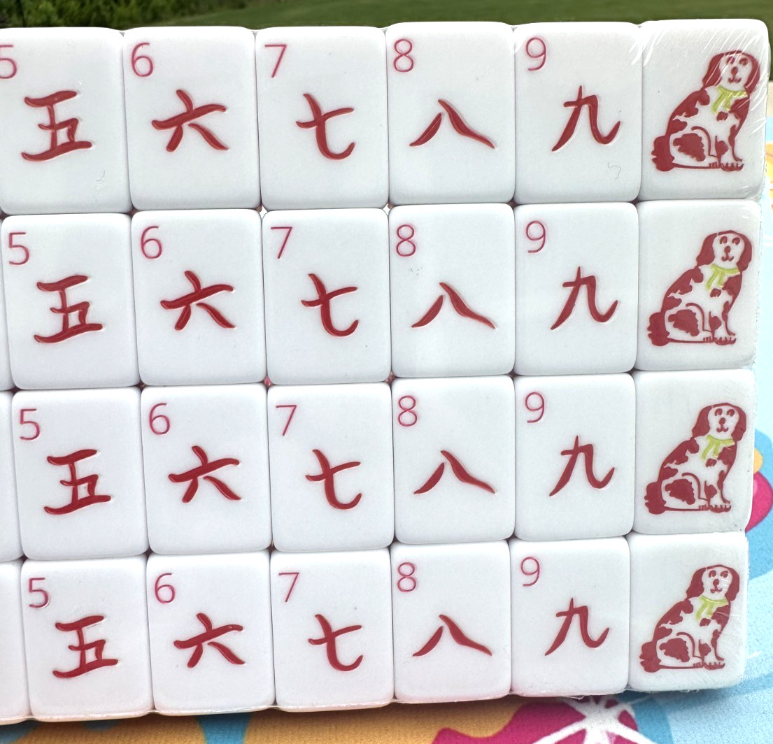 ORANGE PUPPY 4 Layer Acrylic Mahjong Tiles – American Set 160 Tiles US SELLER!