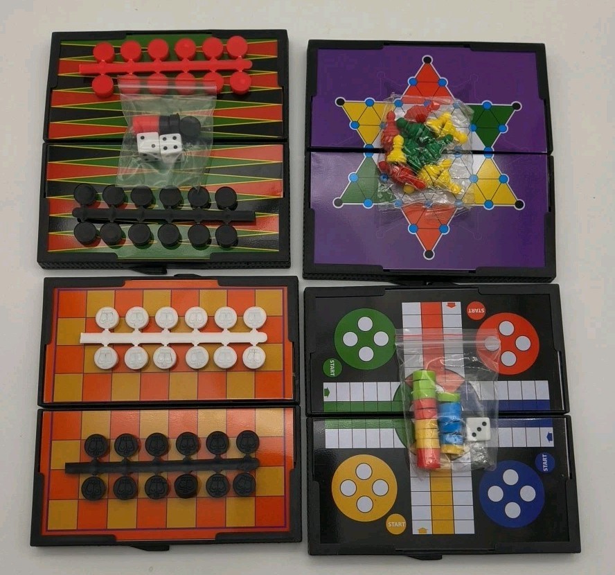 2021 4 Magnetic Travel Board Games By Gamie – New In Damaged Box