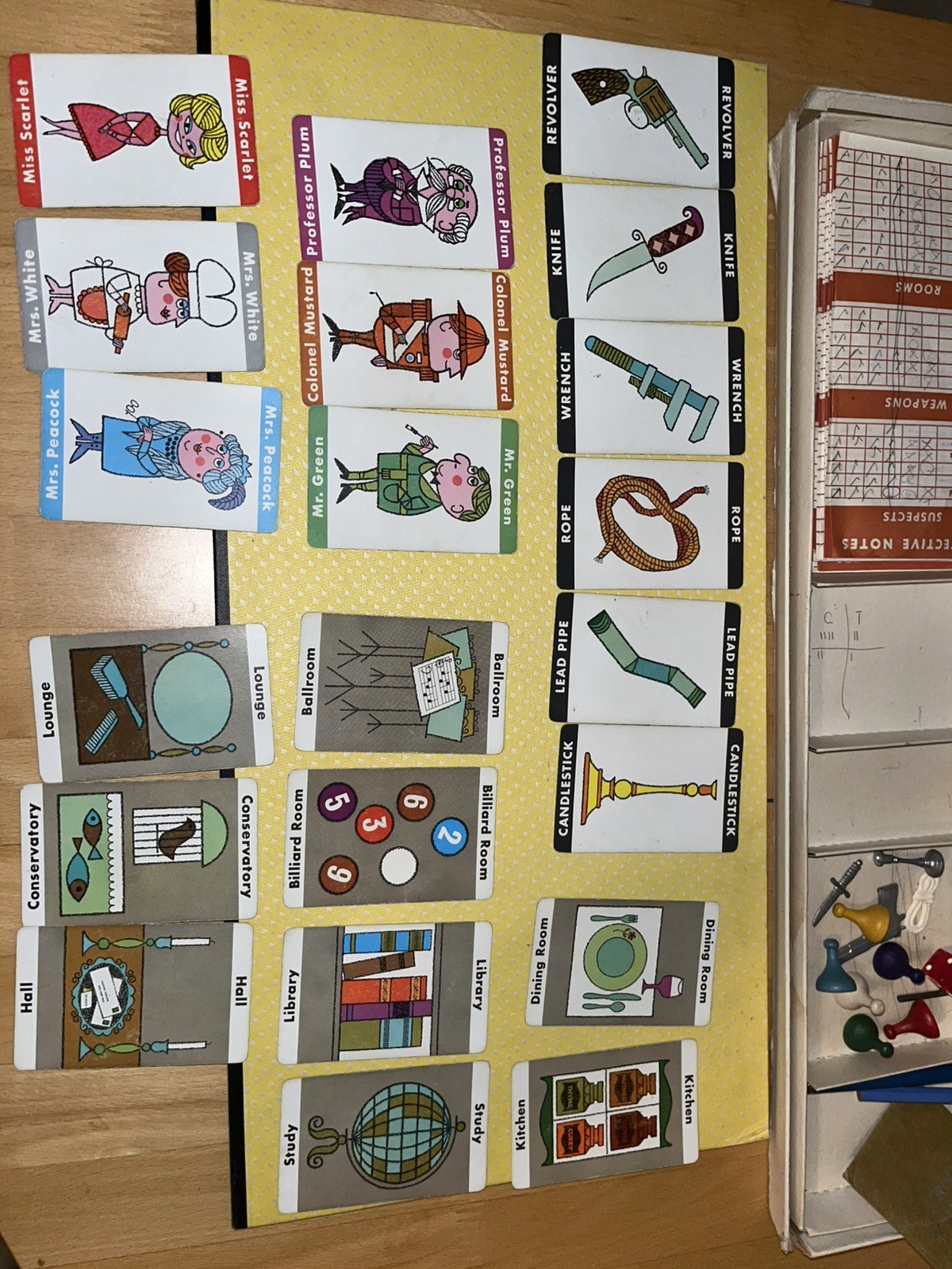Vintage 1960 Parker Brothers CLUE Mystery Detective Complete Board Game