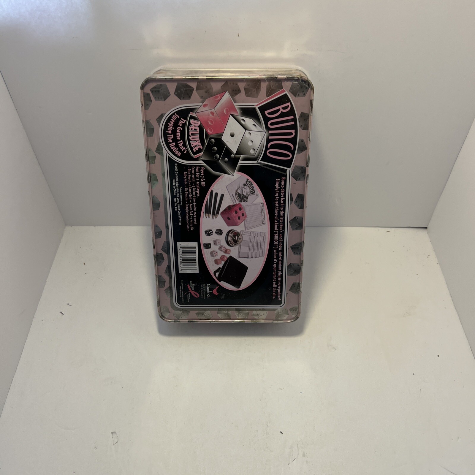 Bunco Game Breast Cancer Edition Tin Container Deluxe Edition New Sealed
