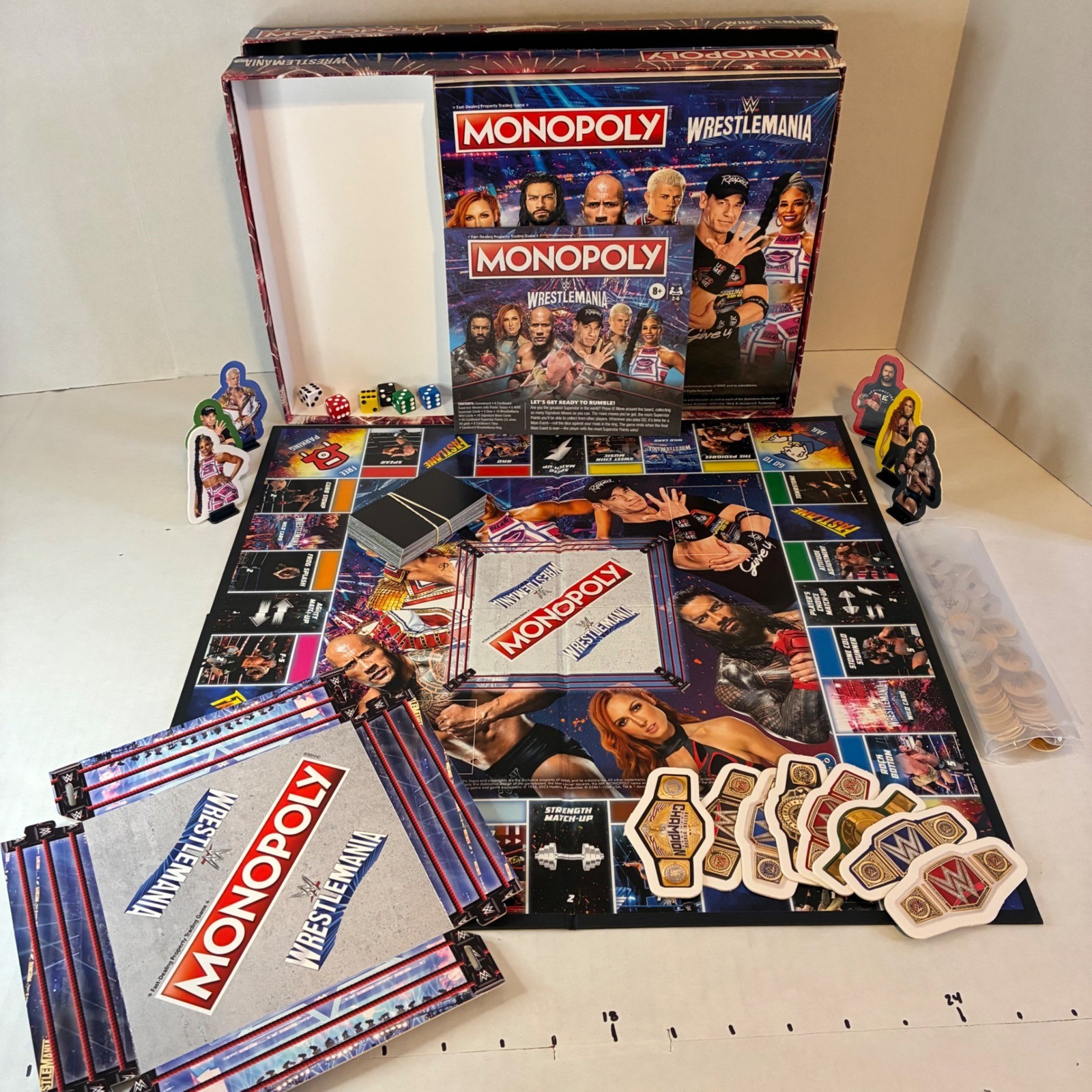 Monopoly WWE WrestleMania Board Game Hasbro Gaming 2023 Complete Edition