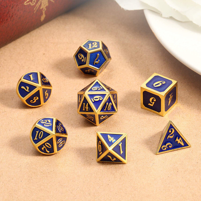 7pcs Polyhedral Metal Dice Sets For Role Playing Game RPG