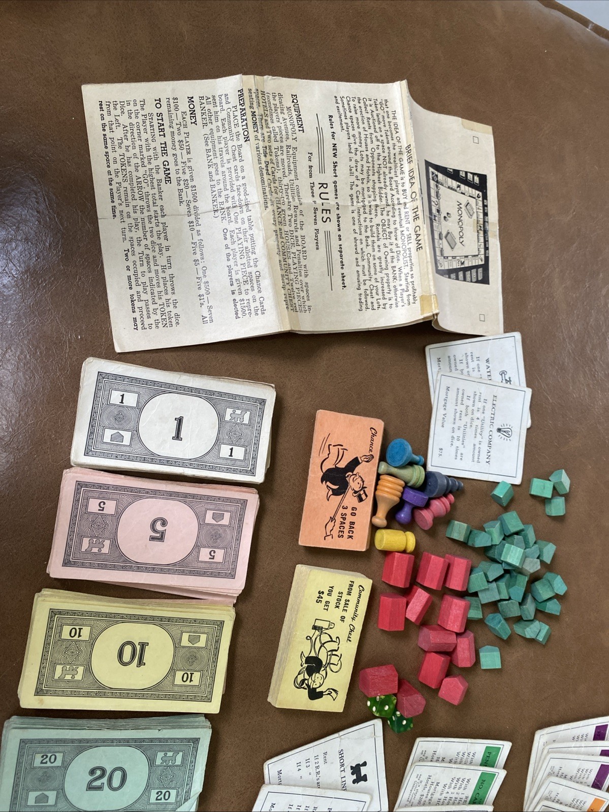 1935 Monopoly Set – Parker Bros. Blue Box, Single Patent No. 2,026,082 – Rare