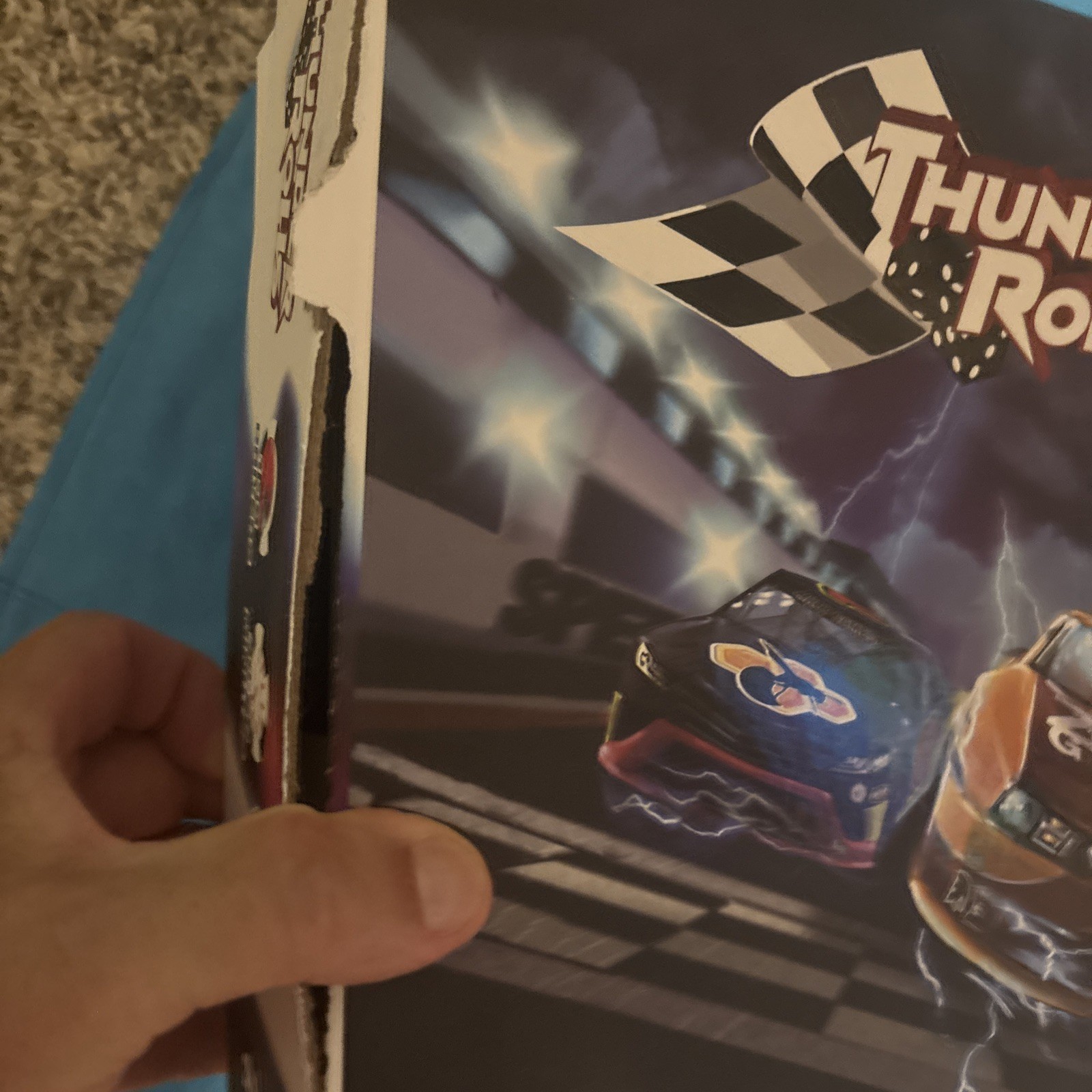 Thunder Rolls Board Game Mini Stock Car Racing Action 1-8 Players 100% Complete